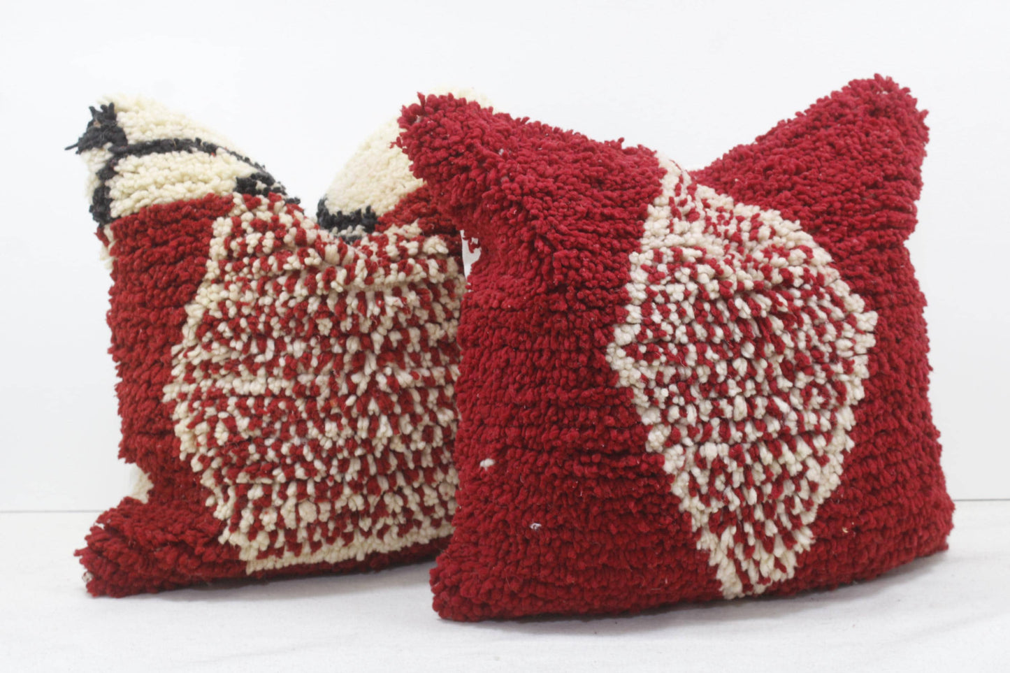 Set of 2 Vintage Moroccan Pillows 100% Wool , Absolutely Gorgeous Pillow Floor Pillow Moroccan Berber Home Design Handmade Kilim Berber