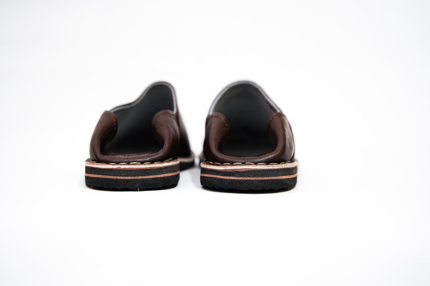 Handmade Moroccan Babouche Leather Slippers for Men, Rich Brown Sheepskin Slip-Ons – Authentic and Durable.
