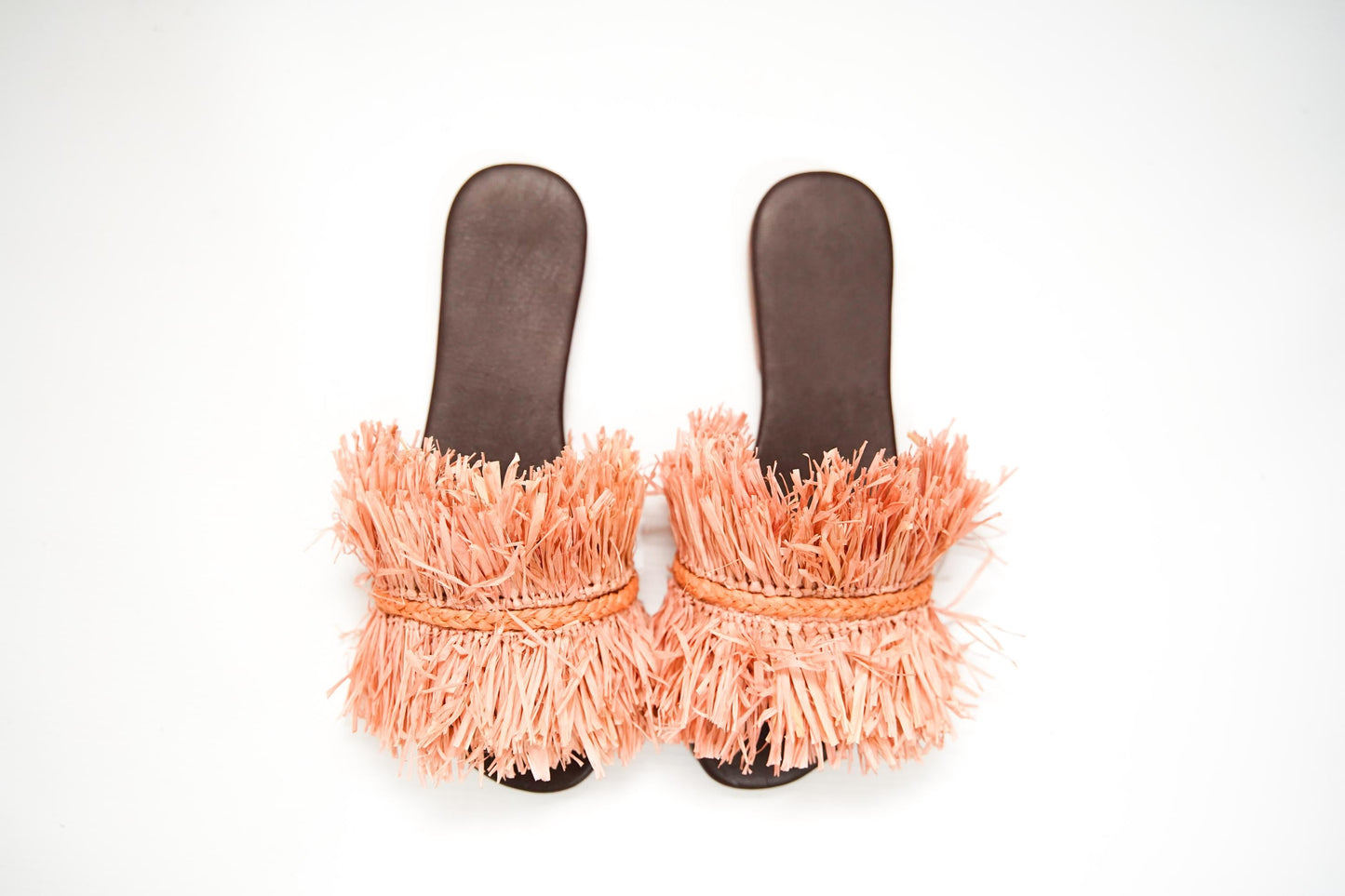 Handmade Raffia Slide Sandals, Comfortable, Lightweight Summer Shoes from Morocco