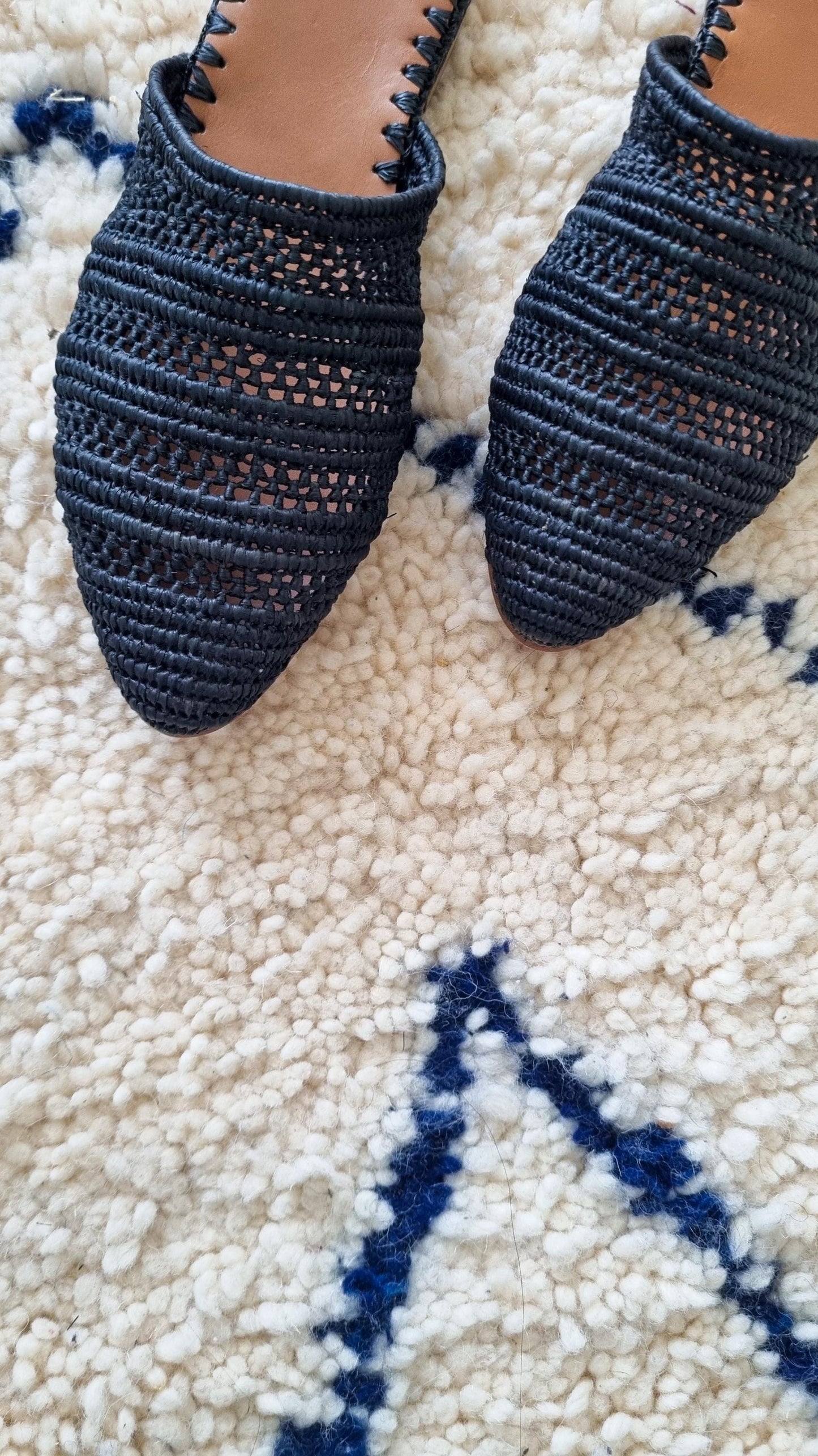Raffia Shoes, Women Raffia Flats, Handmade Shoes, Moroccan Babouch, Summer Slides, Raphia, Ready to Ship