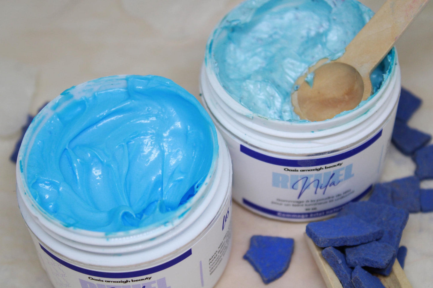 Nila Ritual Box Organic Cream and Scrub for Bright and Hydrated Skin Based on Natural Products, Produced in Morocco