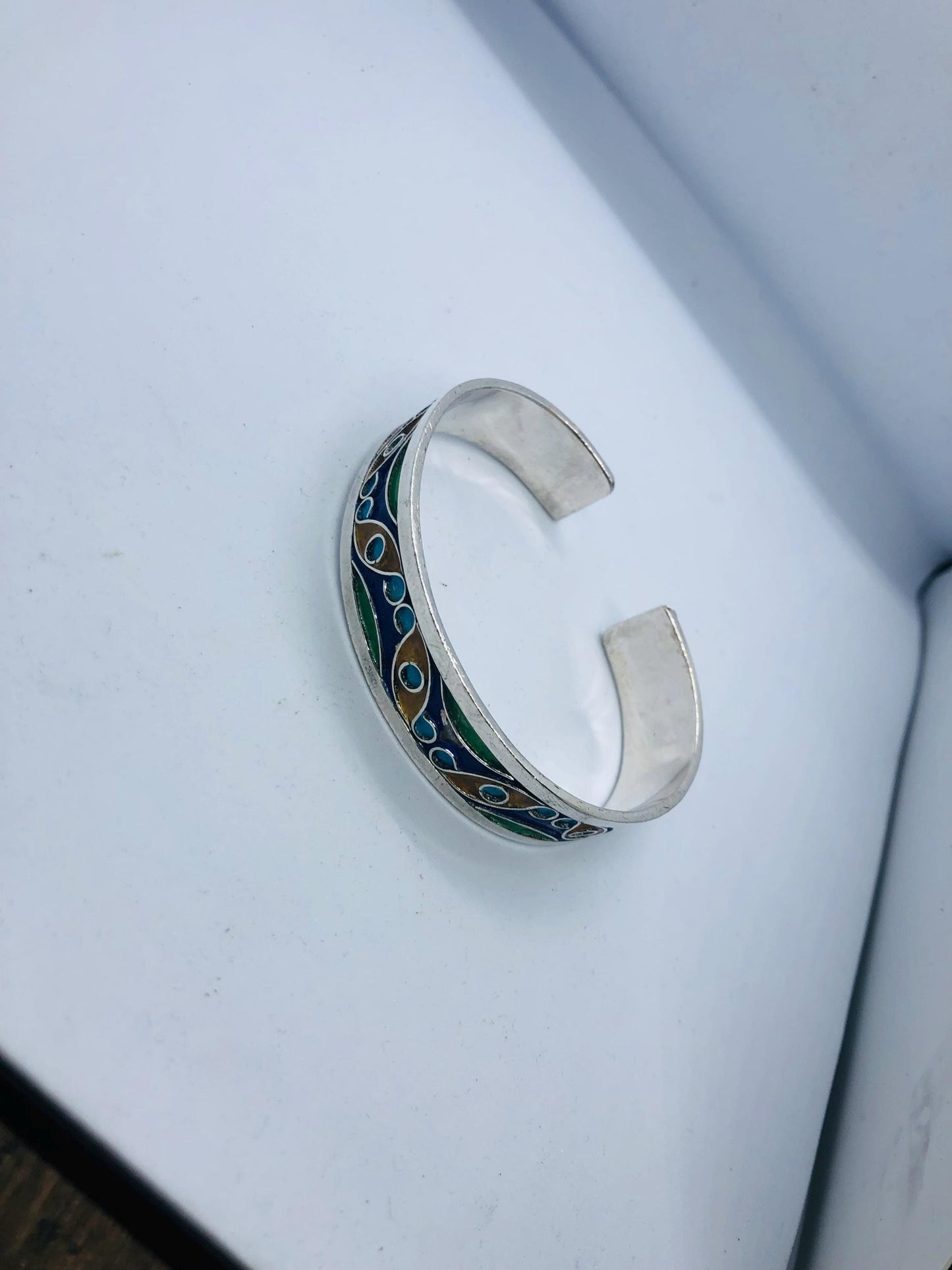 Enameled Silver Bracelet, Handmade Bracelet, Moroccan Berber Bracelet, Modern Bracelet, Traditional Bracelet, Handmade Tuareg Jewelry