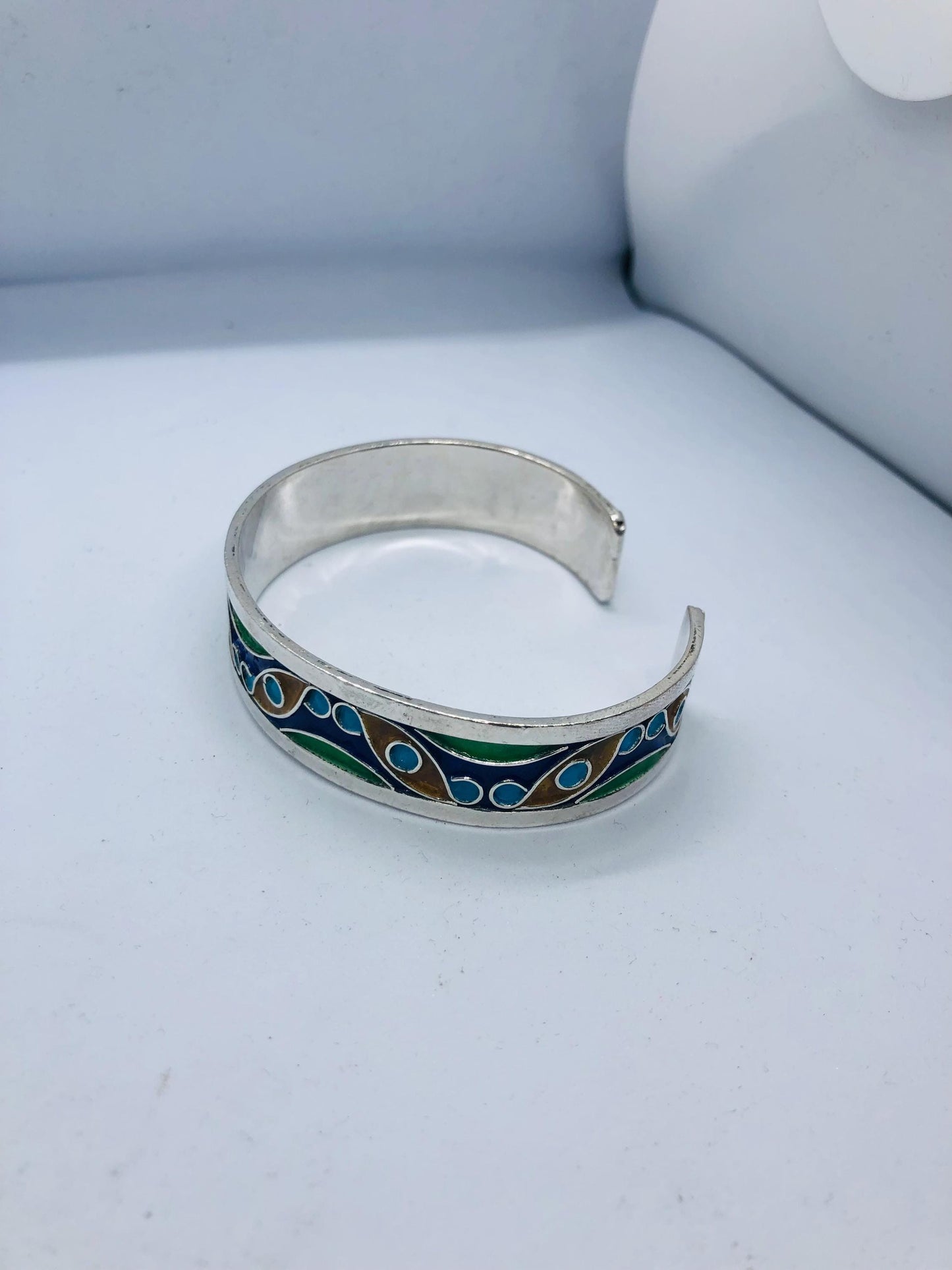 Enameled Silver Bracelet, Handmade Bracelet, Moroccan Berber Bracelet, Modern Bracelet, Traditional Bracelet, Handmade Tuareg Jewelry