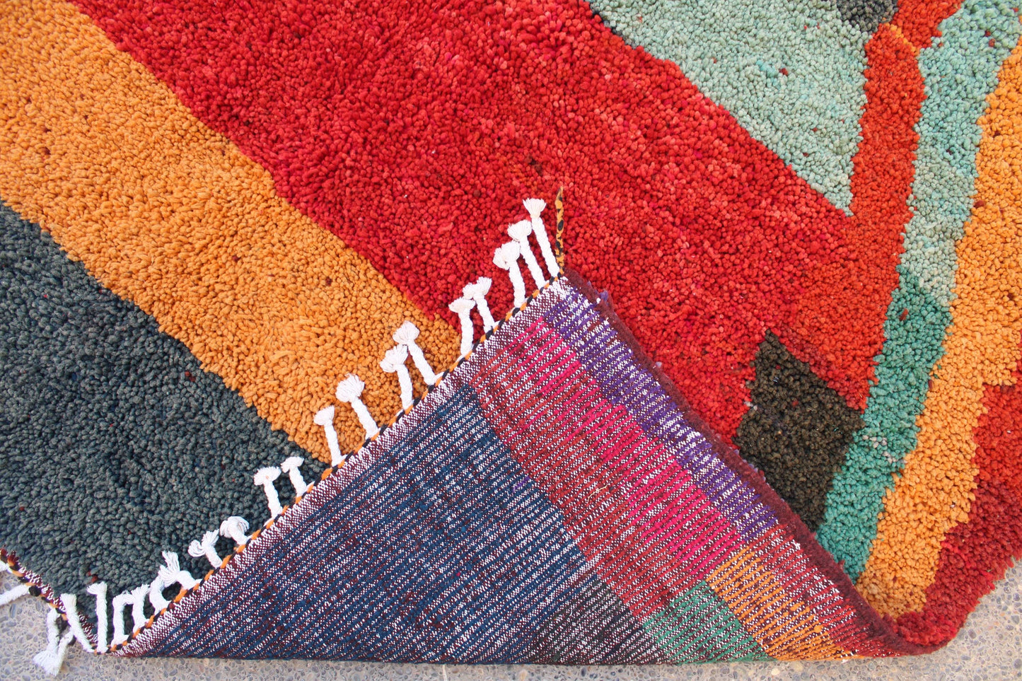 Colorful Beni Ourain Carpet, Rugs, Berber Rug Morocco, Orange Area Rugs, Teepich, Orange Rugs for Living Room, Handmade Wool Rug, Home Decor