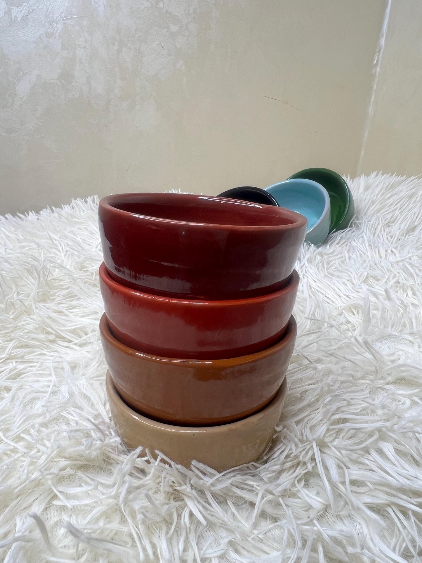 Set of 8 Handmade Pottery Bowls Small Serving Pottery for Prep Tapas Nuts Snack Breakfast