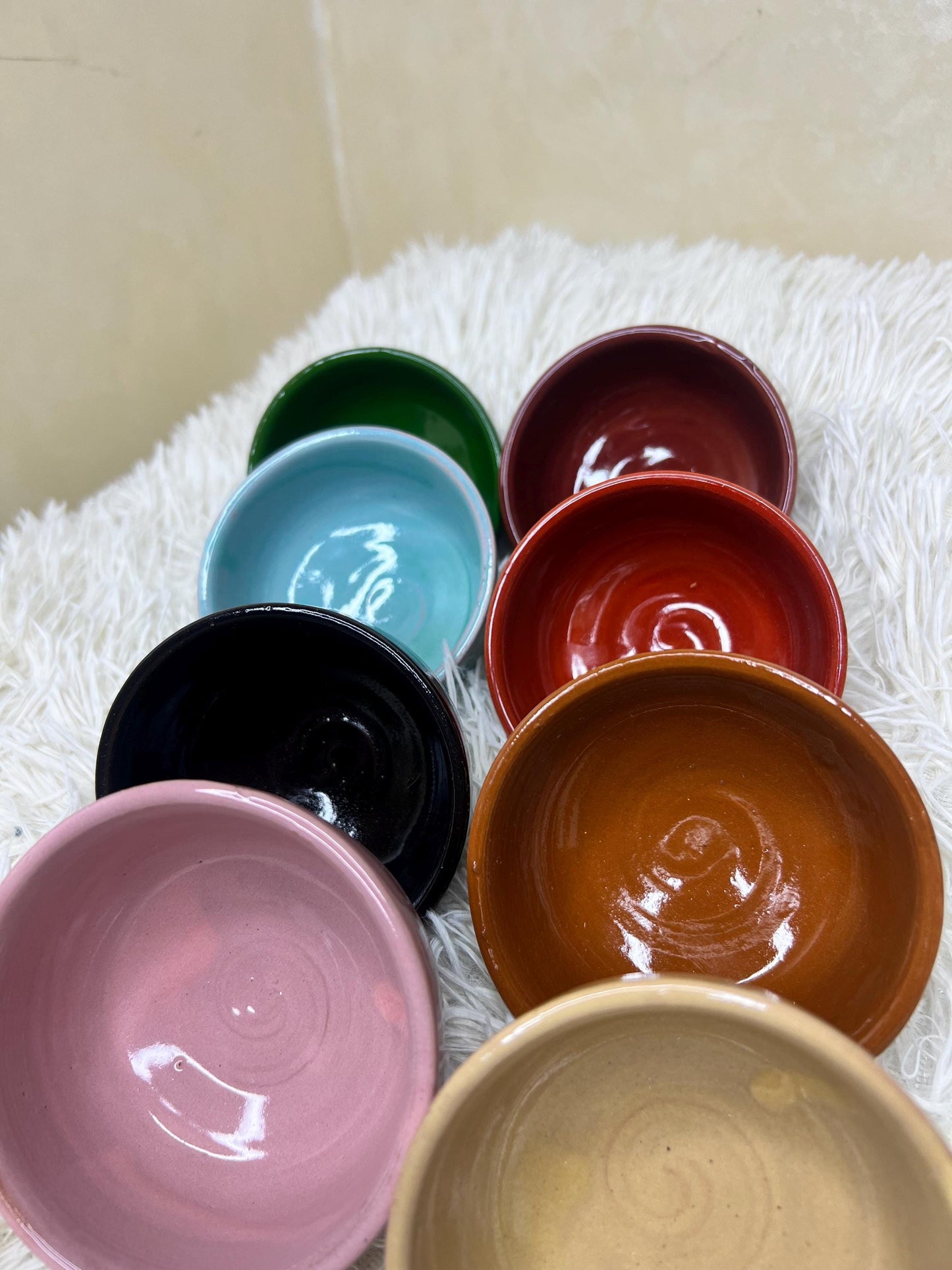 Set of 8 Handmade Pottery Bowls Small Serving Pottery for Prep Tapas Nuts Snack Breakfast