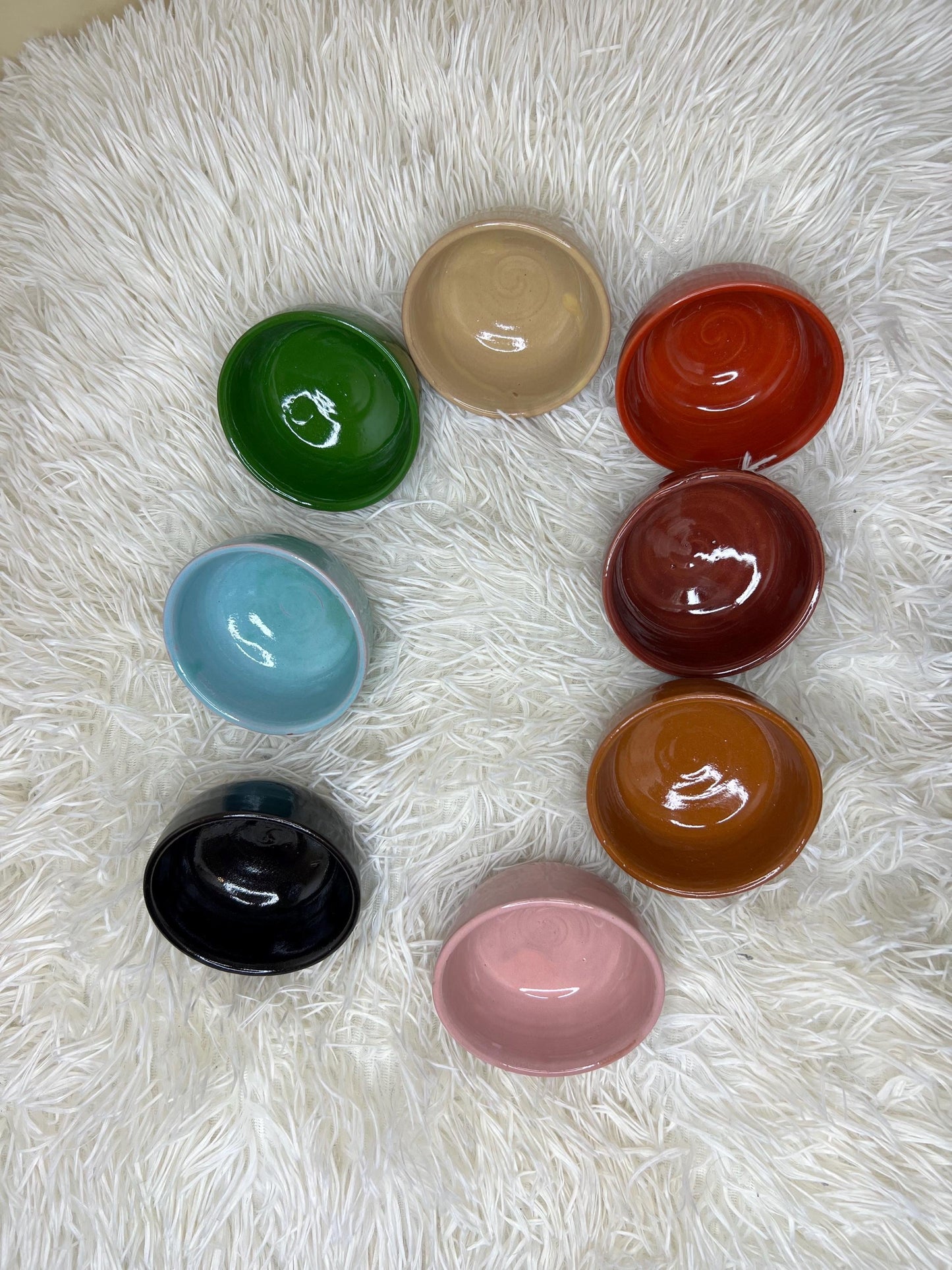 Set of 8 Handmade Pottery Bowls Small Serving Pottery for Prep Tapas Nuts Snack Breakfast