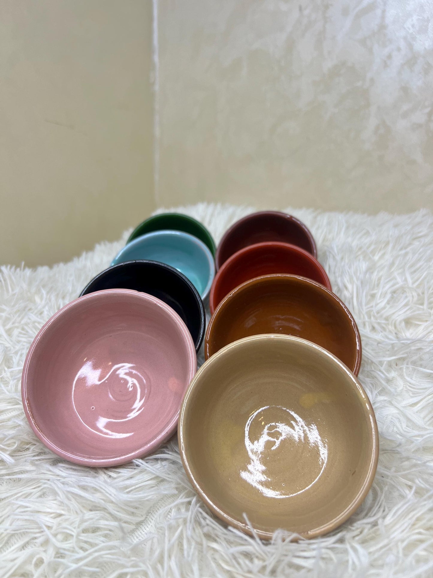 Set of 8 Handmade Pottery Bowls Small Serving Pottery for Prep Tapas Nuts Snack Breakfast