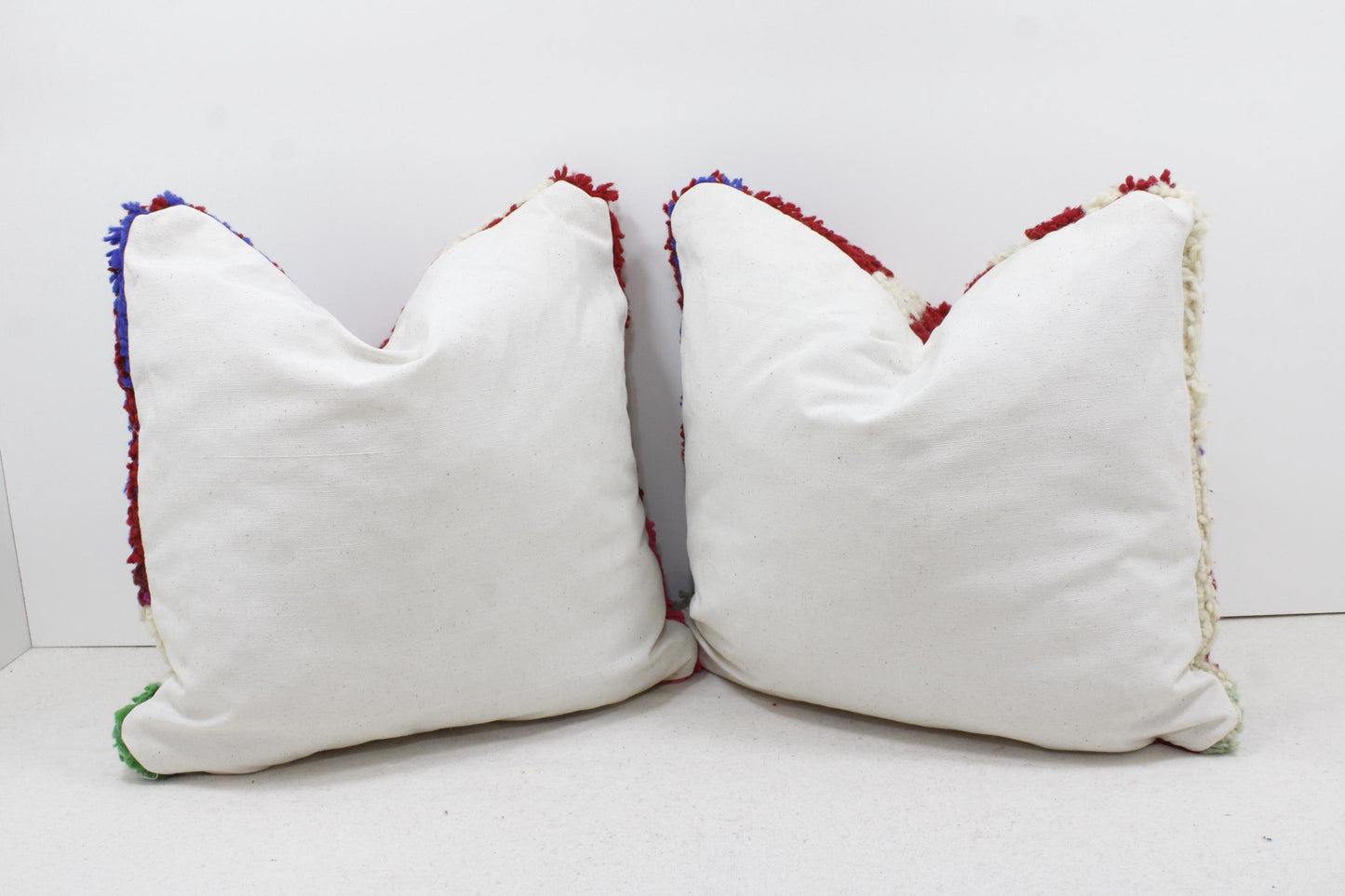 Set of 2 Vintage Moroccan Pillows 100% Wool,Absolutely Gorgeous Pillow Floor Pillow Moroccan Berber Home Design Handmade Kilim Berber 2P1201