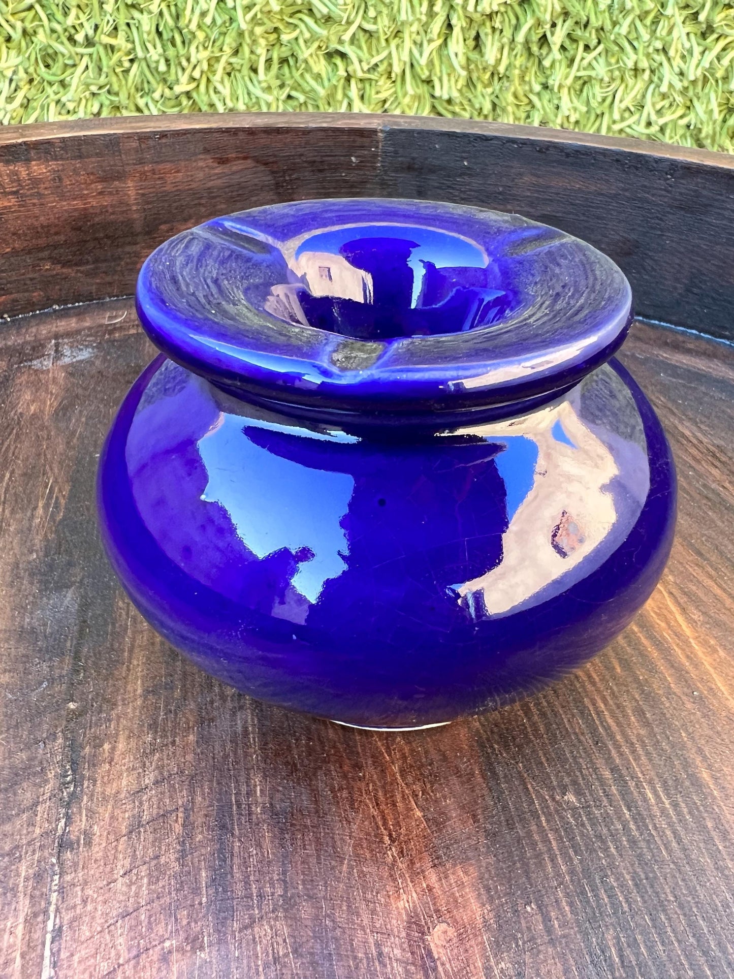 Elegant Moroccan Ashtray Lid- Handcrafted & Hand-Painted Pottery