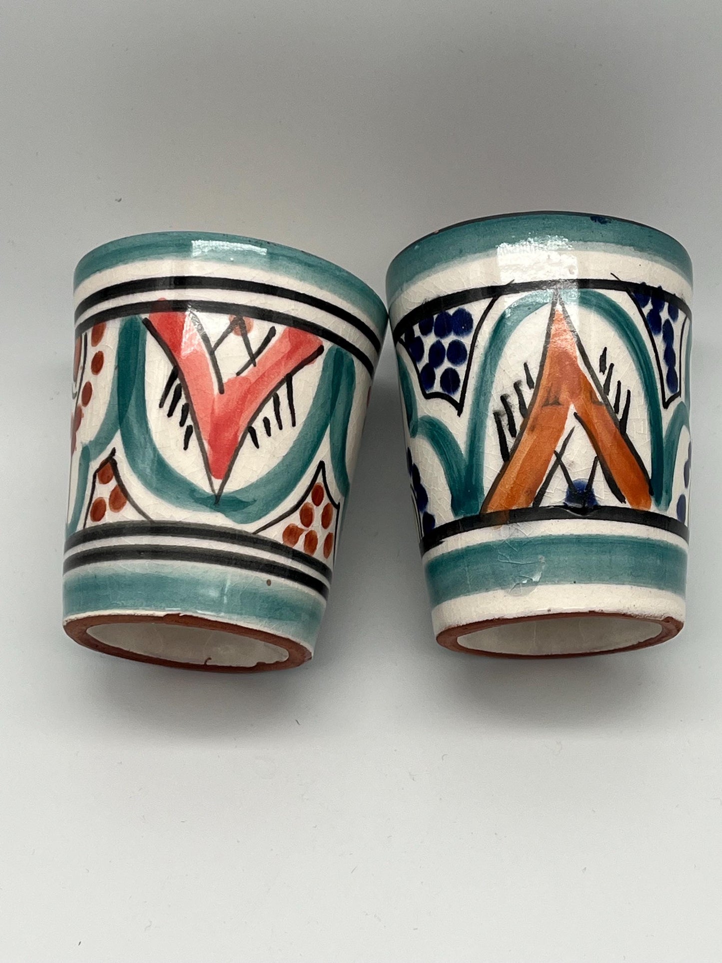 Set of 4 Red Clay Cups - Traditional Moroccan Craftsmanship - Perfect for Tea and Coffee - Beldi Mugs_Cups _Moroccan