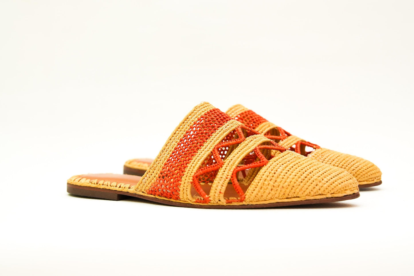 Handmade Raffia Slide Sandals, Comfortable, Lightweight Summer Shoes from Morocco