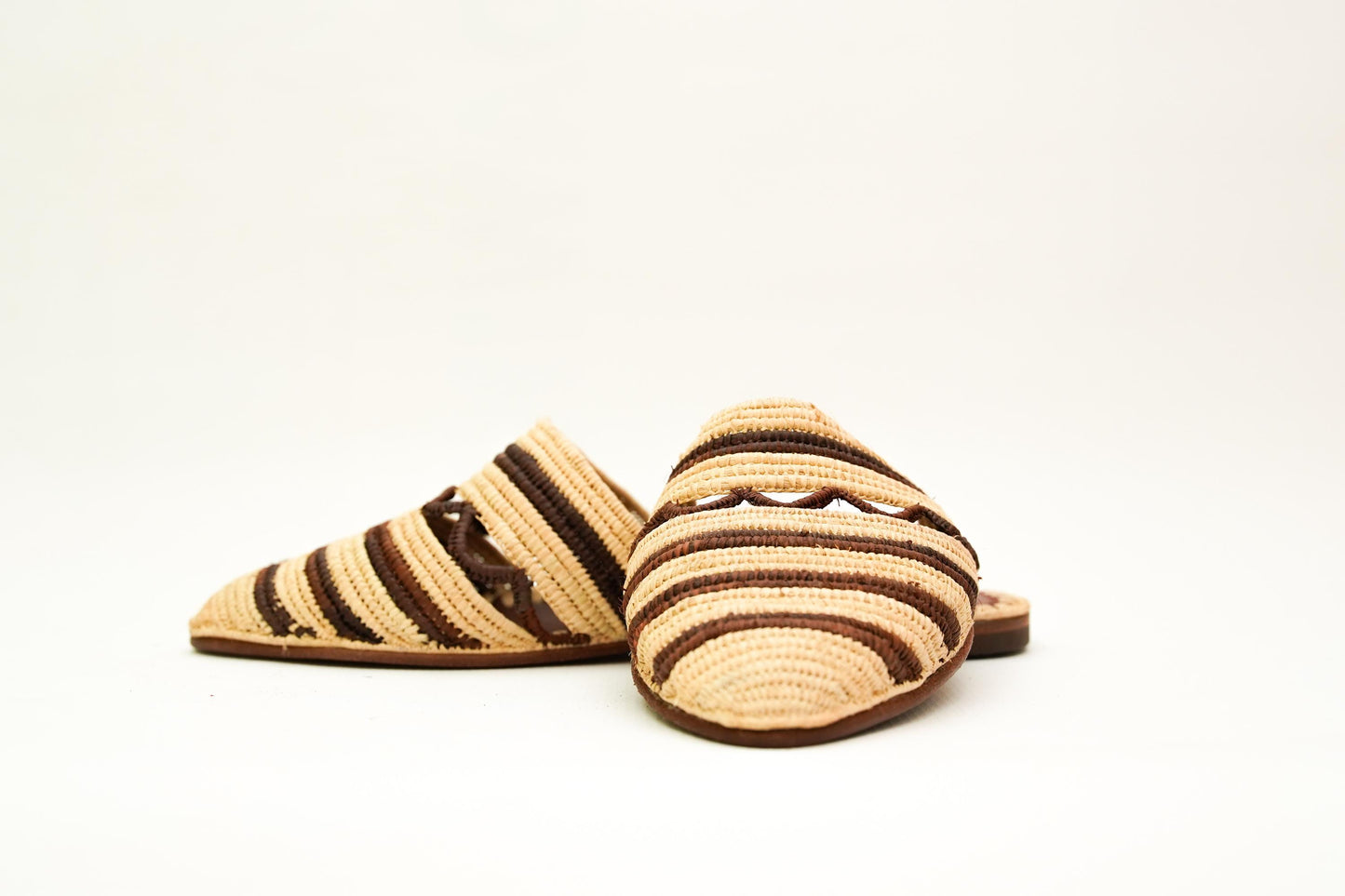 Handmade Raffia Slide Sandals, Comfortable, Lightweight Summer Shoes from Morocco