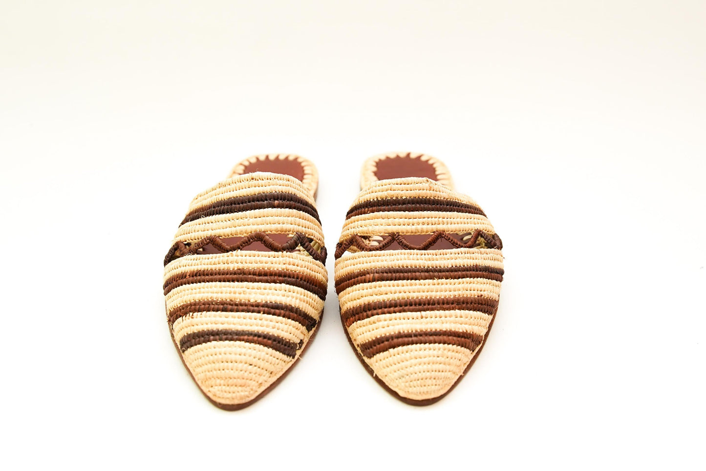 Handmade Raffia Slide Sandals, Comfortable, Lightweight Summer Shoes from Morocco