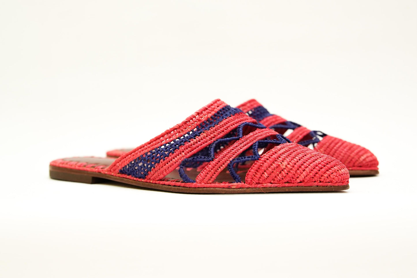 Handmade Raffia Slide Sandals, Comfortable, Lightweight Summer Shoes from Morocco