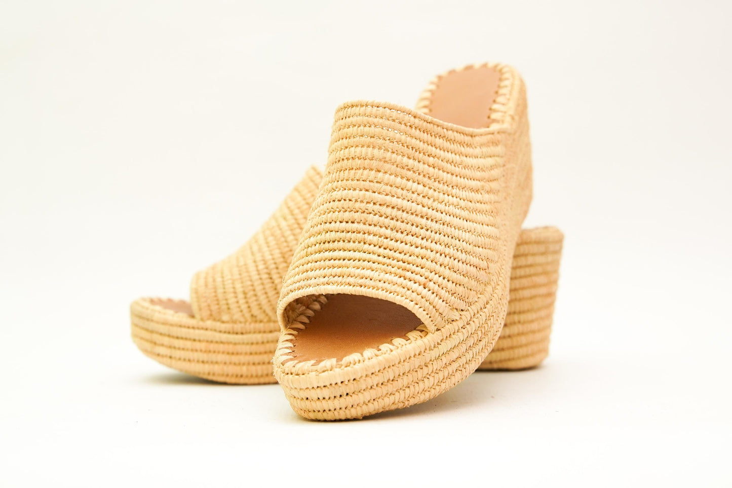 Handmade Raffia Slide Sandals, Comfortable, Lightweight Summer Shoes from Morocco