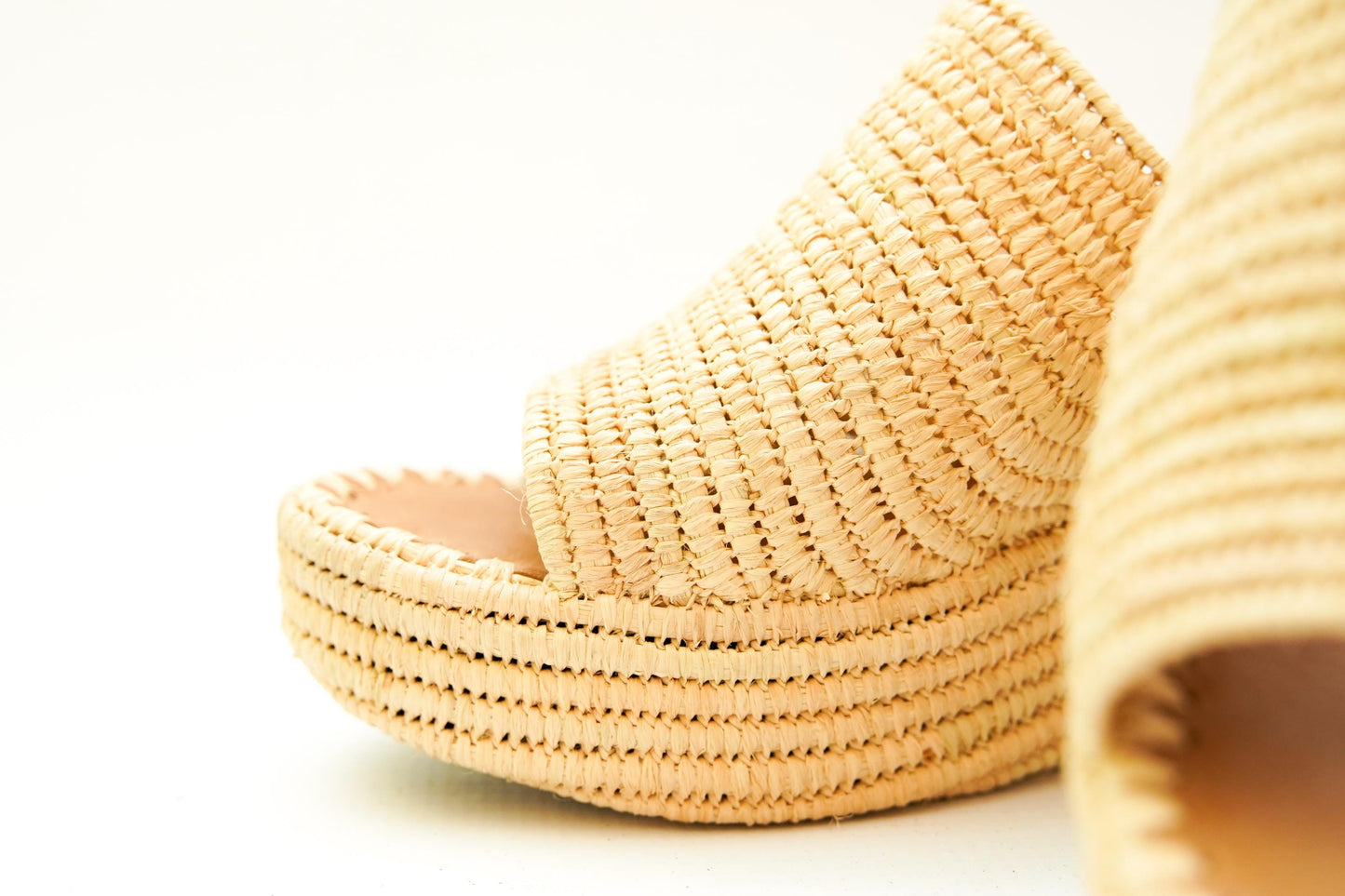 Handmade Raffia Slide Sandals, Comfortable, Lightweight Summer Shoes from Morocco