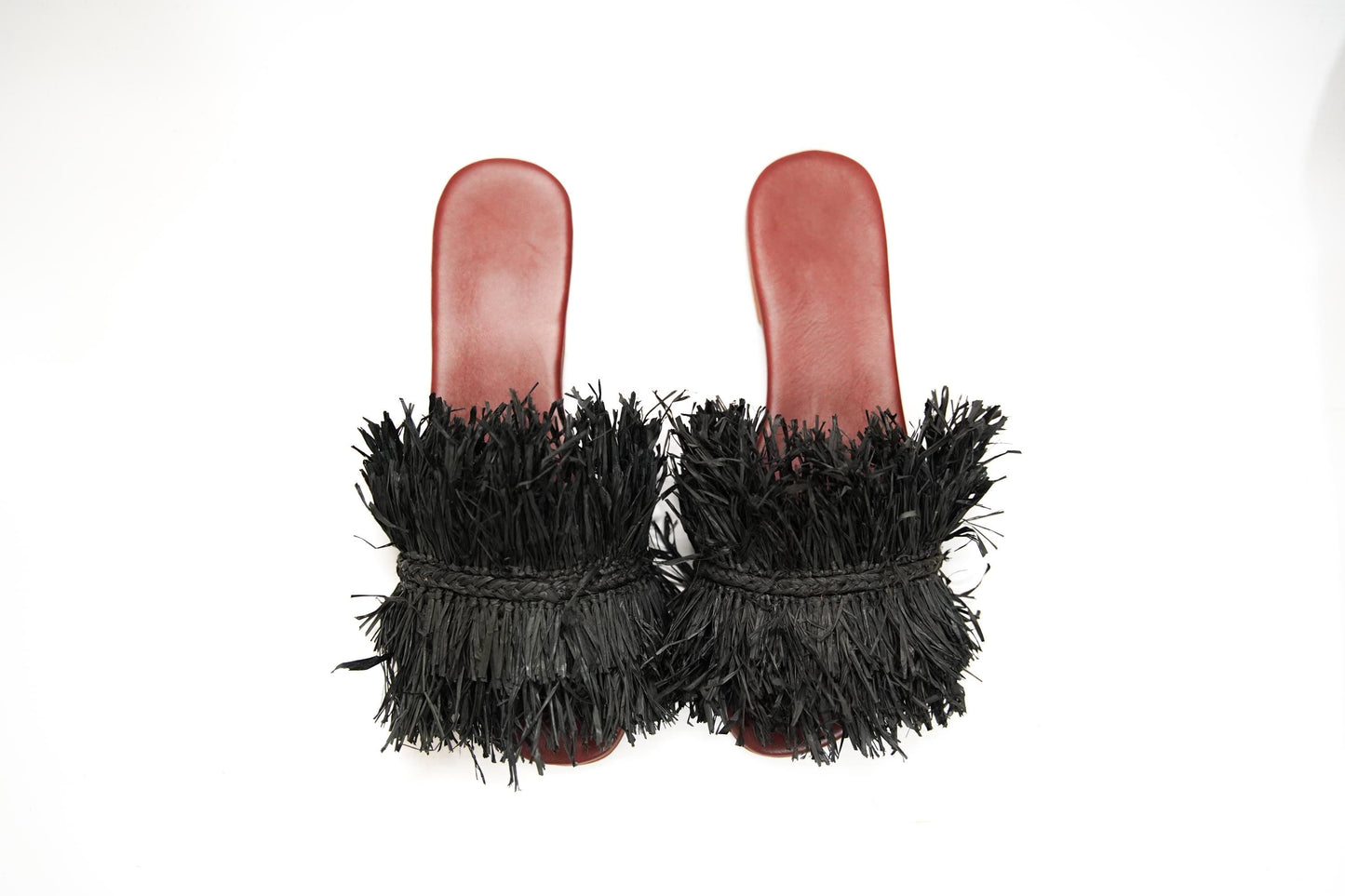 Handmade Raffia Slide Sandals, Comfortable, Lightweight Summer Shoes from Morocco