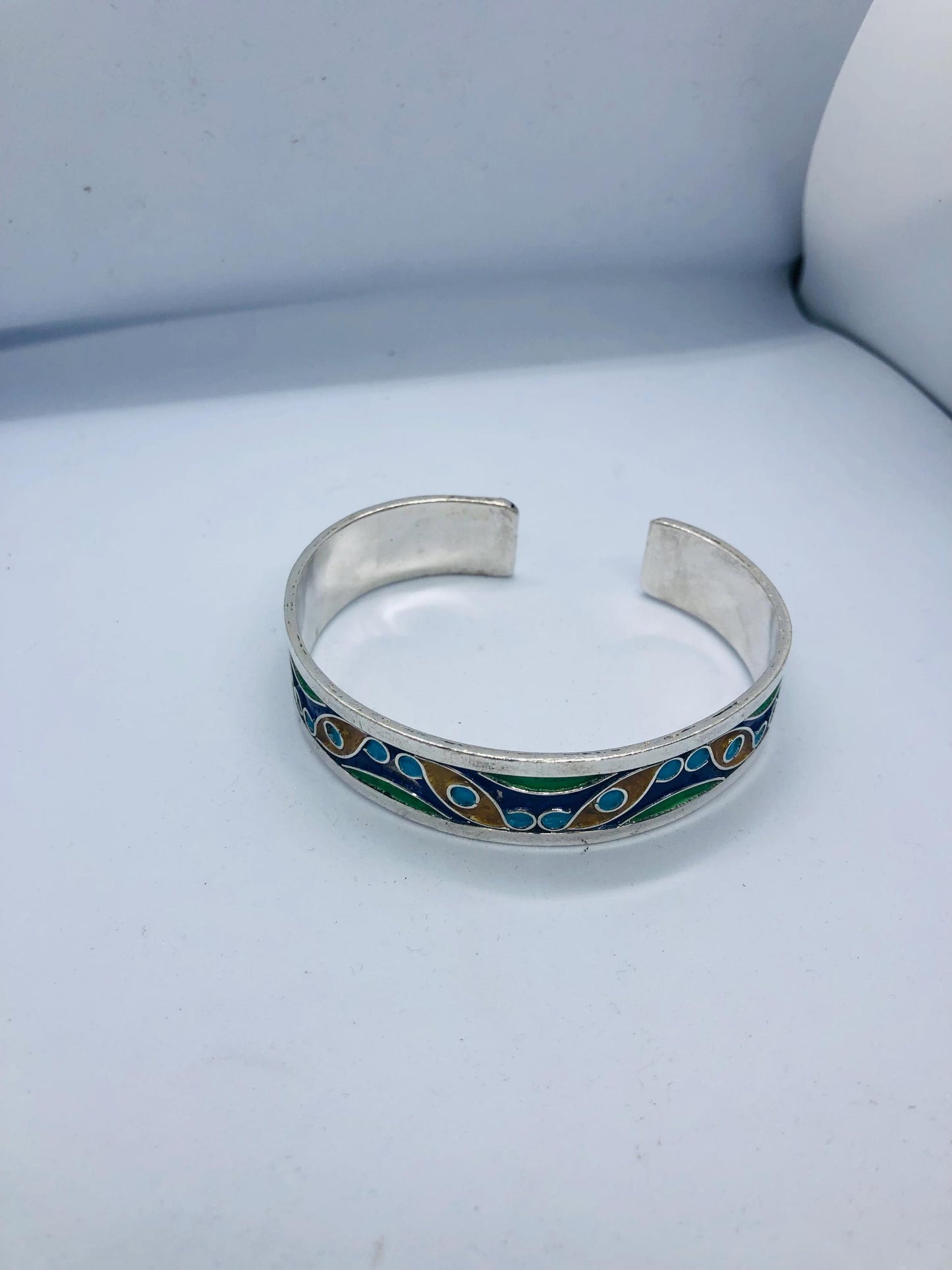 Enameled Silver Bracelet, Handmade Bracelet, Moroccan Berber Bracelet, Modern Bracelet, Traditional Bracelet, Handmade Tuareg Jewelry
