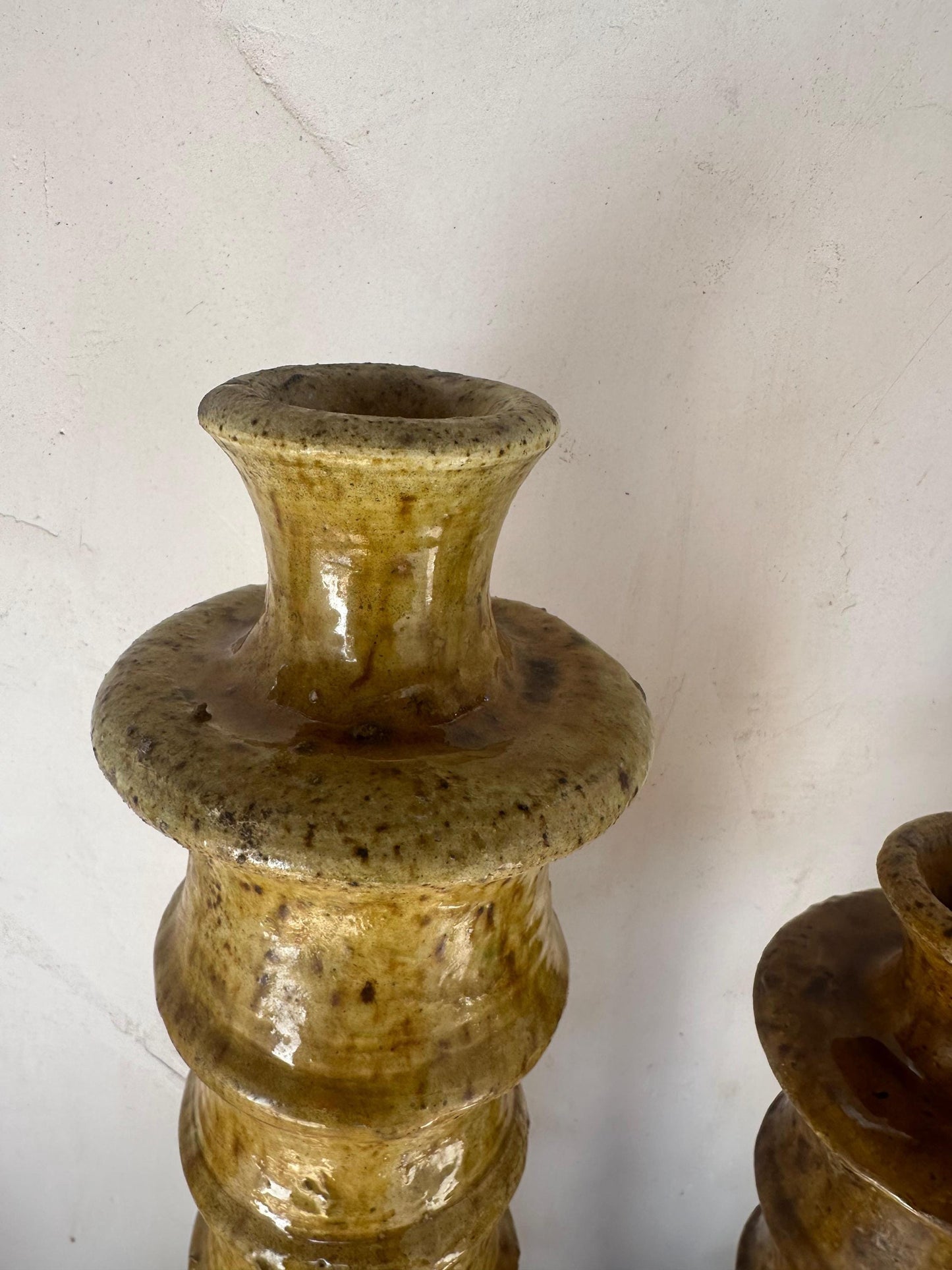 Yellow Tamegroute Candle Holder, Handmade Candle