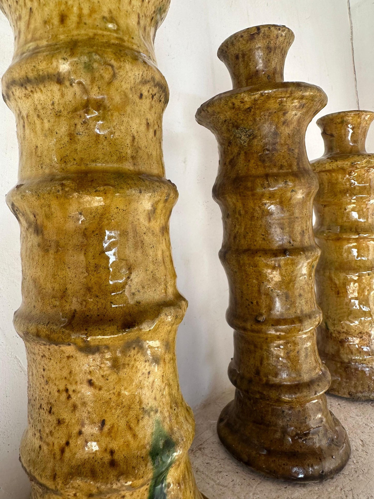 Yellow Tamegroute Candle Holder, Handmade Candle