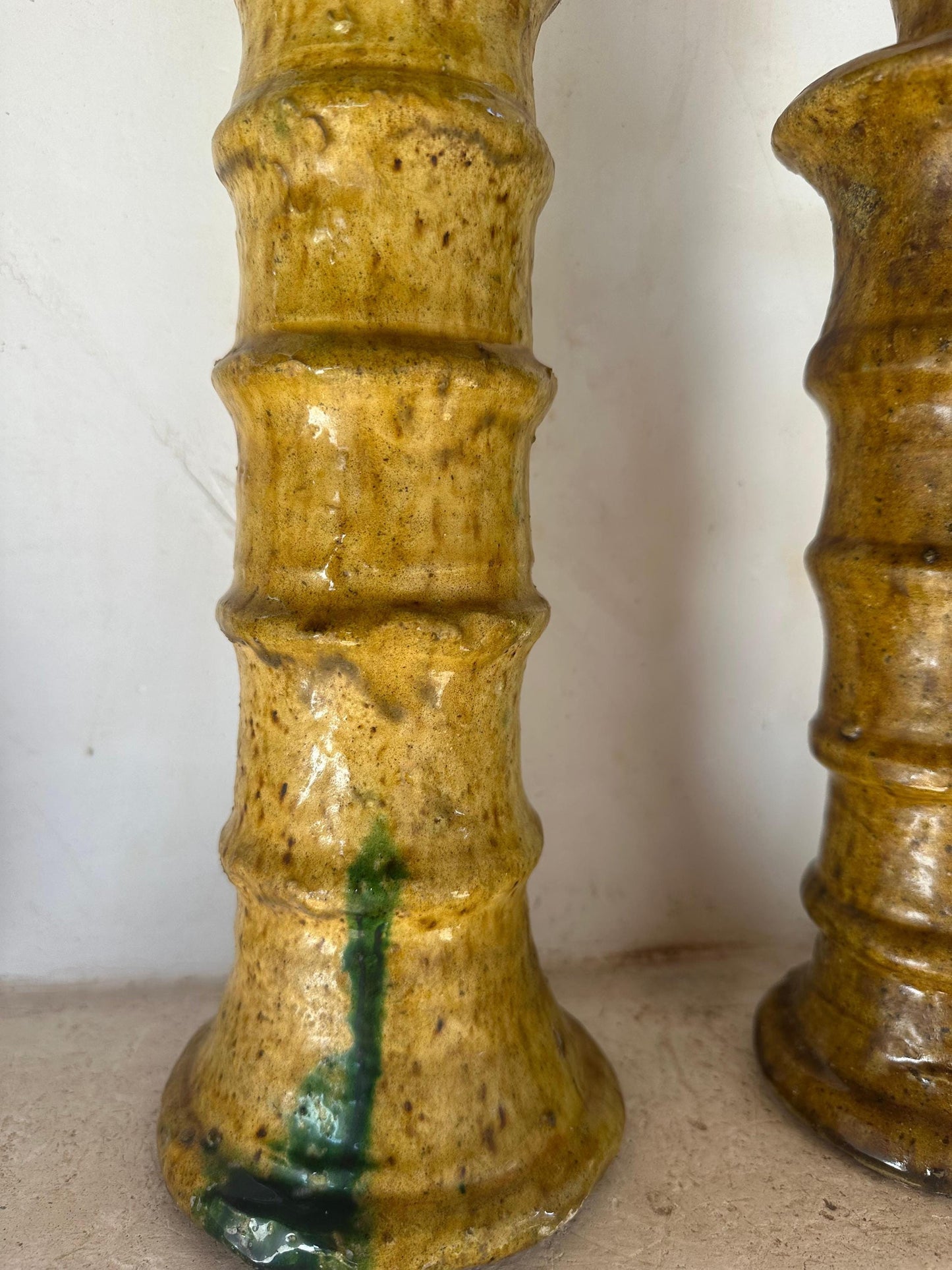 Yellow Tamegroute Candle Holder, Handmade Candle