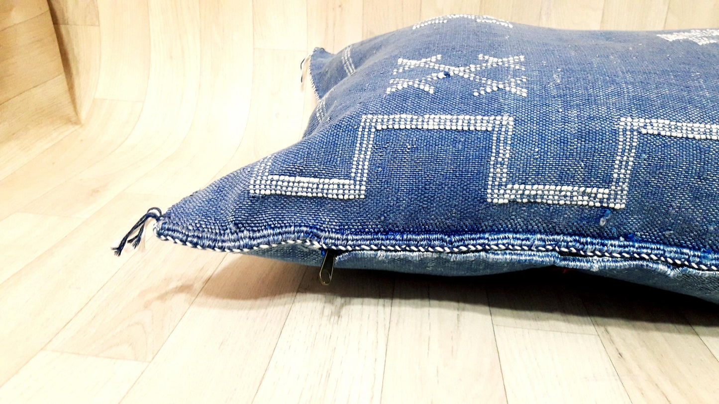 Cactus Silk Pillow Cover, Moroccan Boho Throw Pillow ,Hand Woven Berber Pillow, Sabra Cactus Silk Cushion Cover,Pillow,Cushion