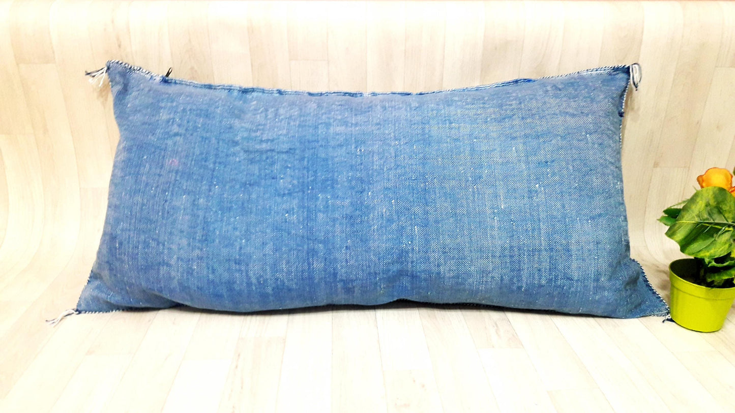 Cactus Silk Pillow Cover, Moroccan Boho Throw Pillow ,Hand Woven Berber Pillow, Sabra Cactus Silk Cushion Cover,Pillow,Cushion