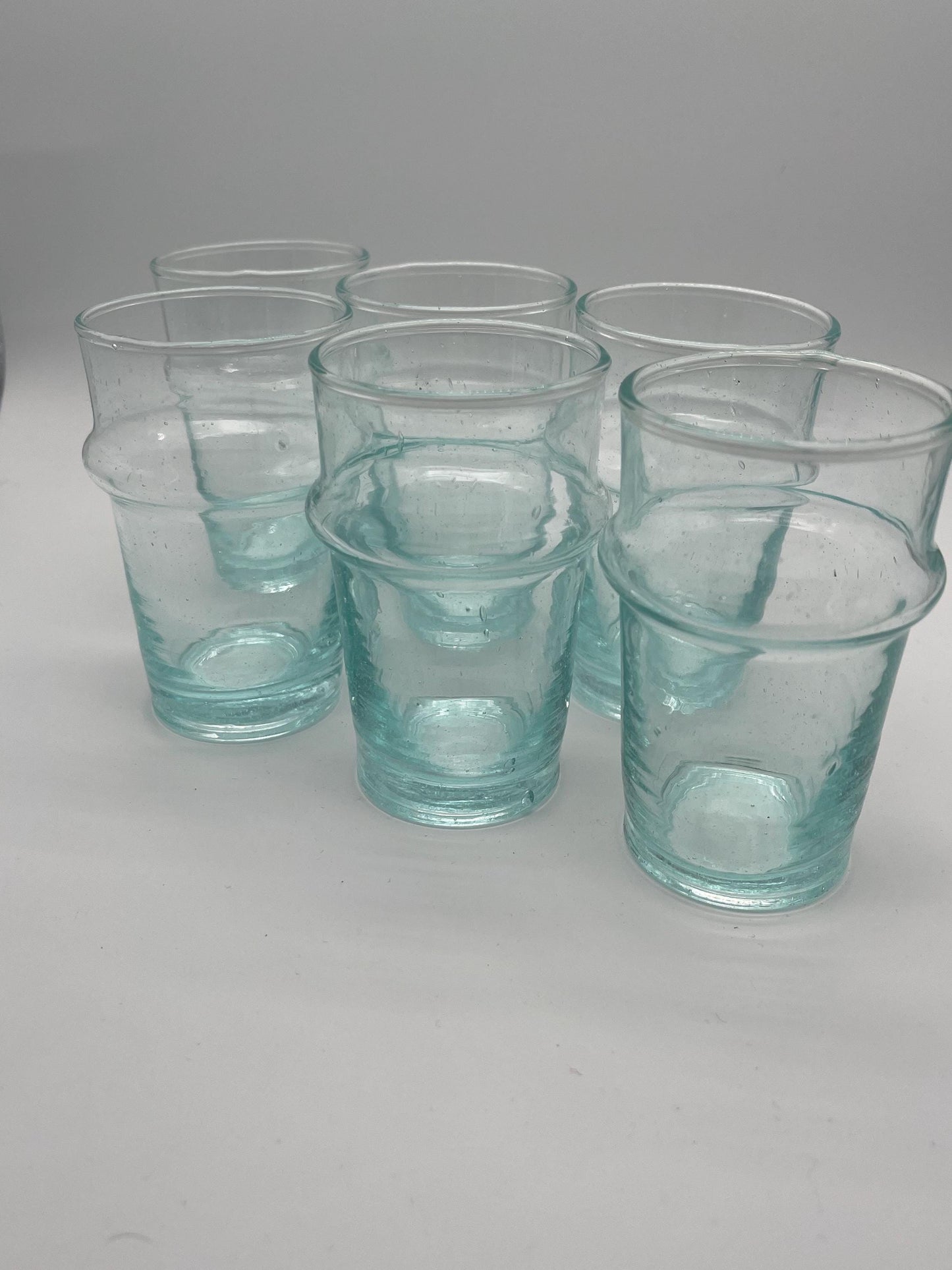 Handmade Moroccan Tea Glass, Set of 6 Beldi Glasses, Unique Kitchen Tea Cups, Clear Glass Mugs, High Quality Kitchen Accessories,