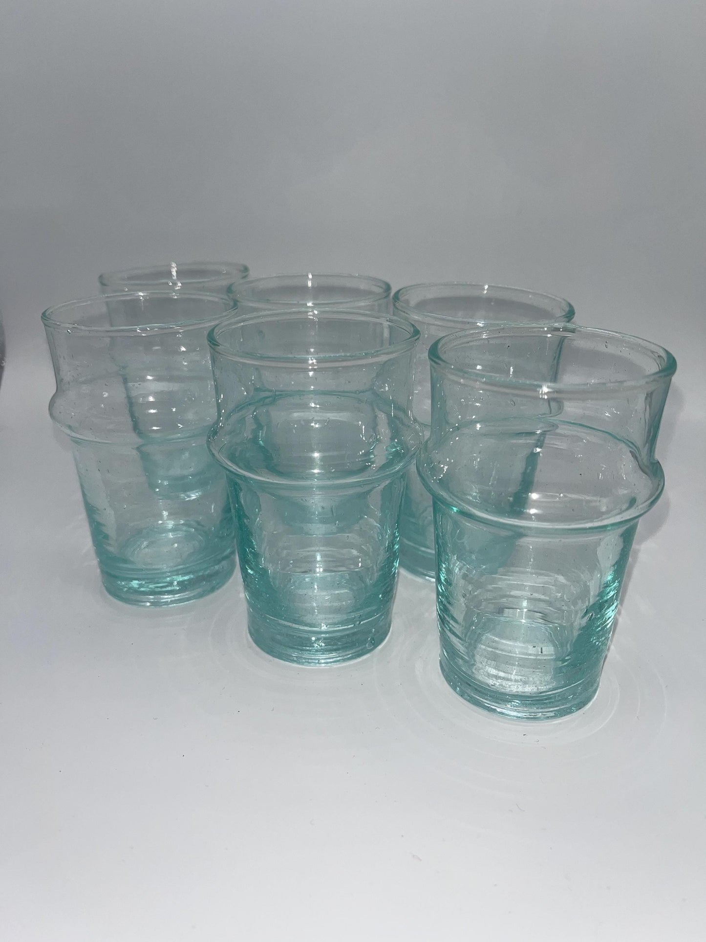 Handmade Moroccan Tea Glass, Set of 6 Beldi Glasses, Unique Kitchen Tea Cups, Clear Glass Mugs, High Quality Kitchen Accessories,