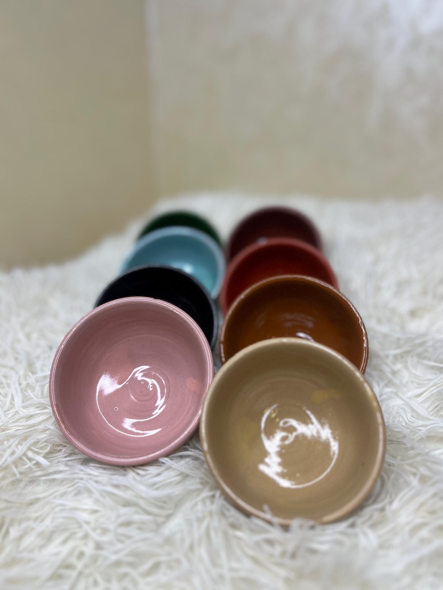 Set of 8 Handmade Pottery Bowls Small Serving Pottery for Prep Tapas Nuts Snack Breakfast