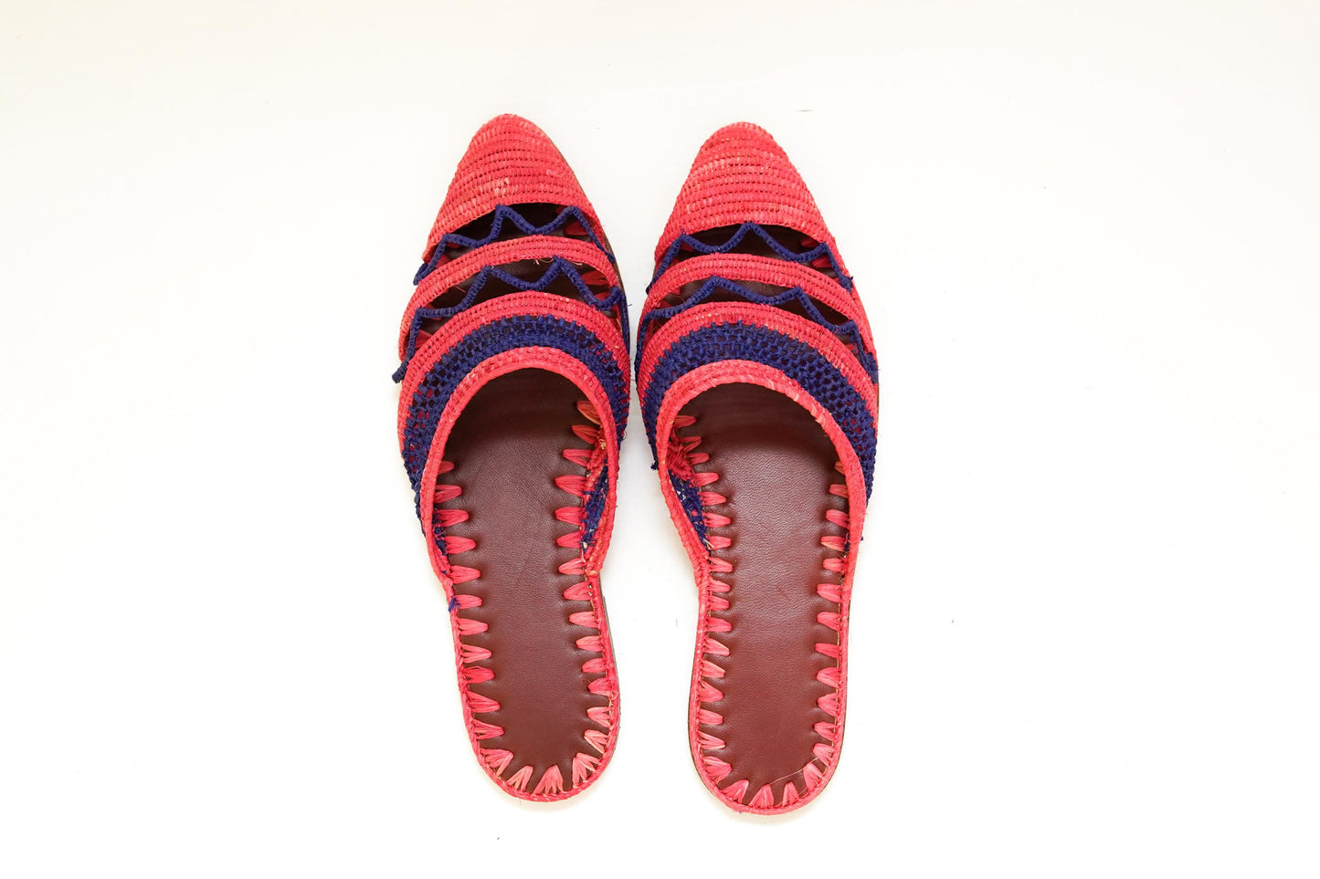 Handmade Raffia Slide Sandals, Comfortable, Lightweight Summer Shoes from Morocco
