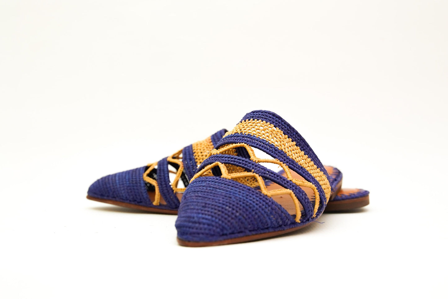 Handmade Raffia Slide Sandals, Comfortable, Lightweight Summer Shoes from Morocco