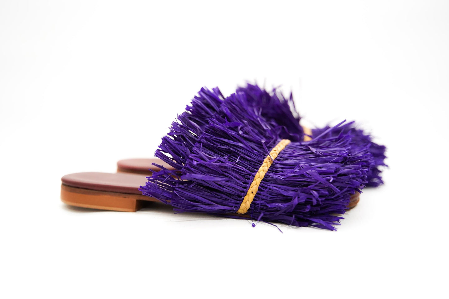 Handmade Raffia Slide Sandals, Comfortable, Lightweight Summer Shoes from Morocco