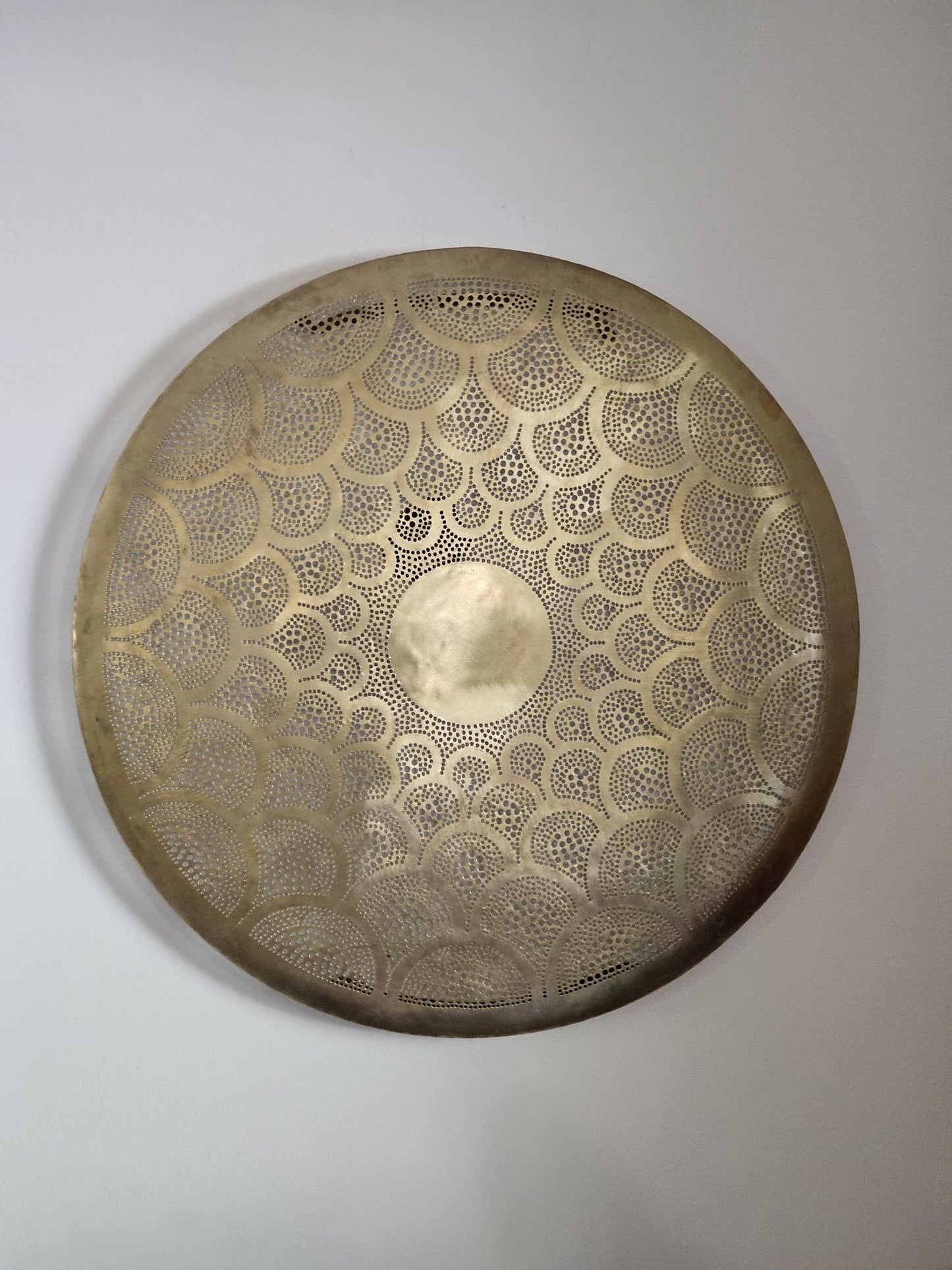 Moroccan round Brass Wall Sconce, Brass Wall Lamp