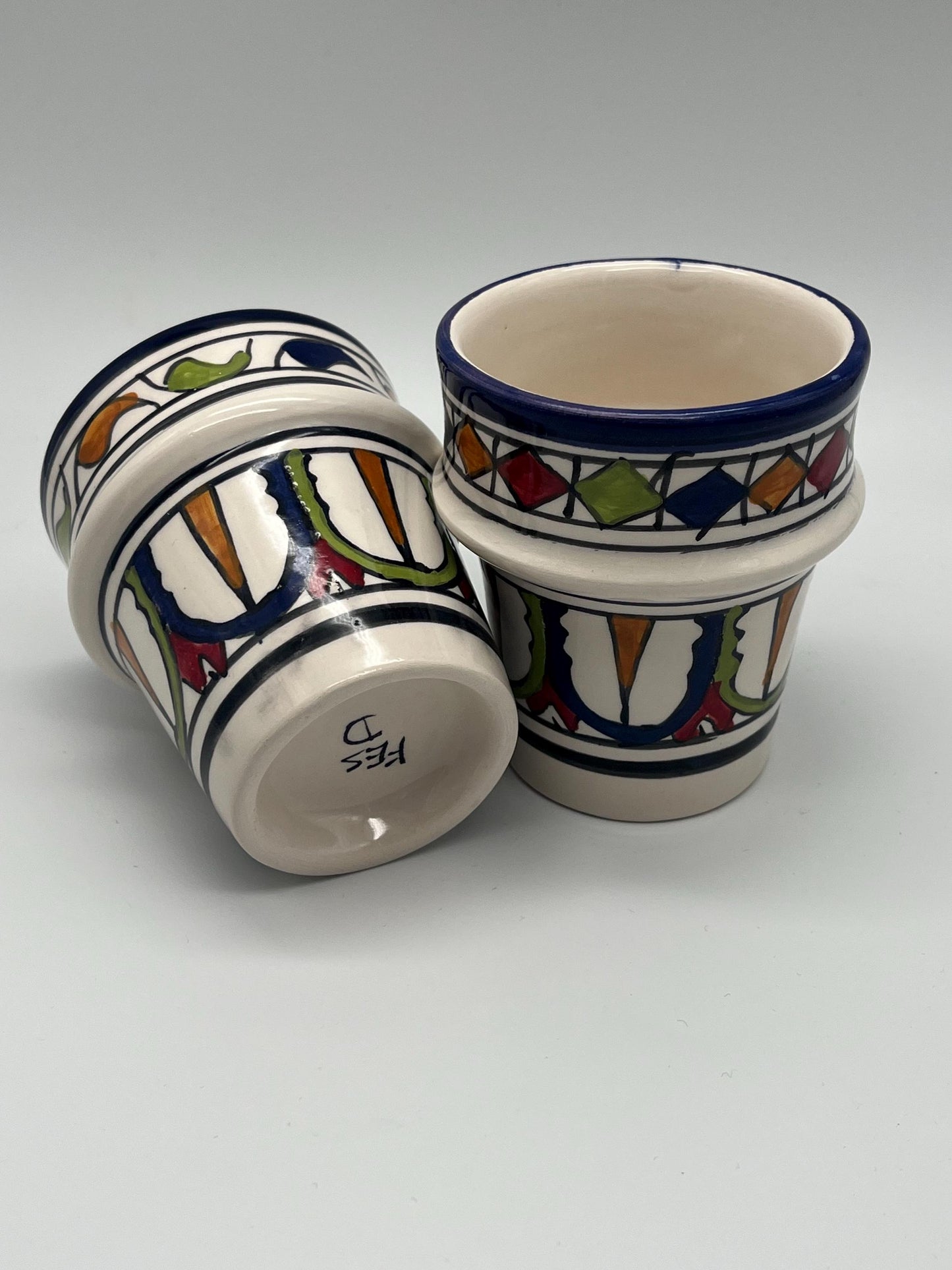 Moroccan Beldi Mug, Handmade, Boho Ceramic Tea Mug from Morocco 8 Cm