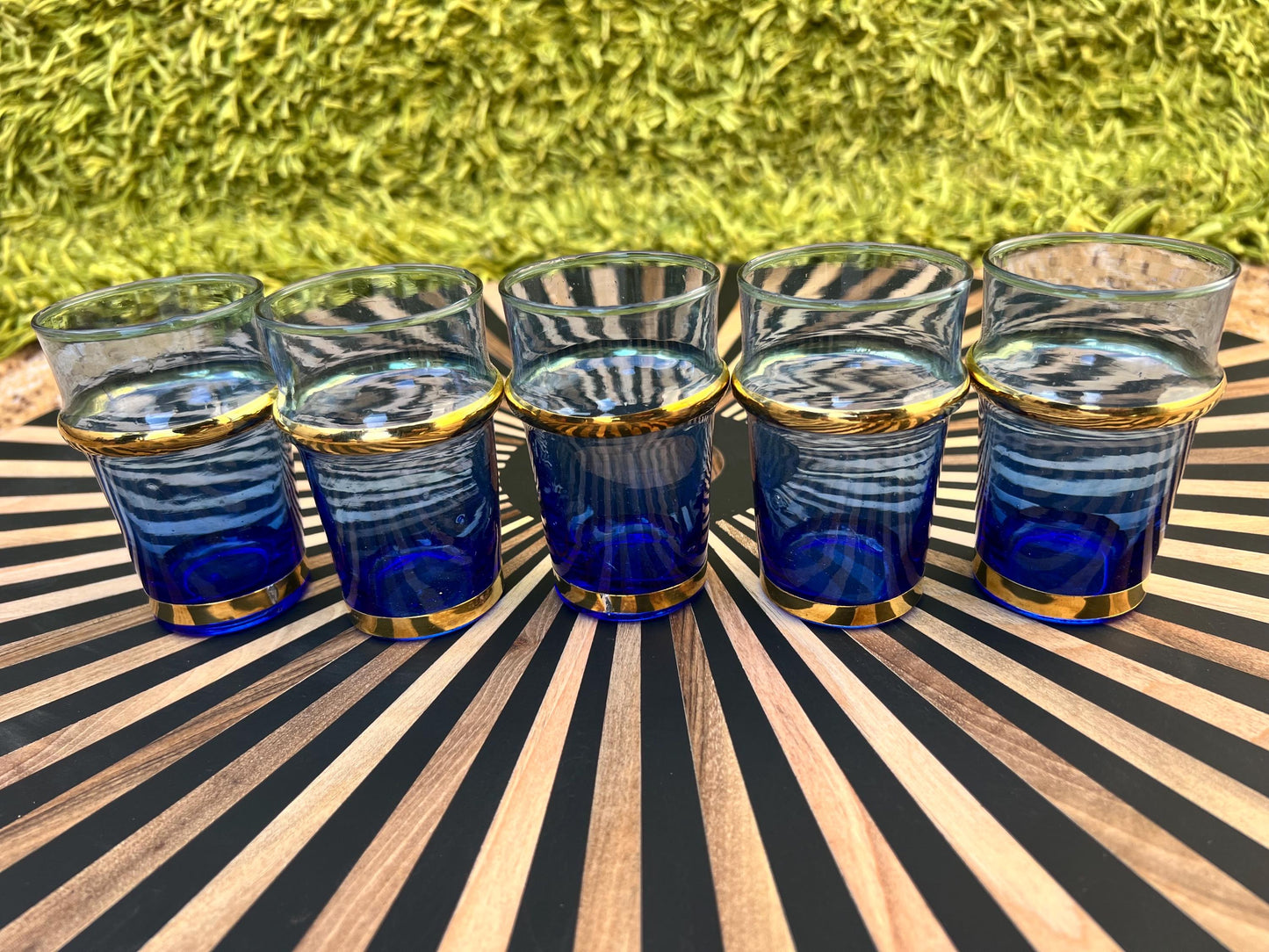 Set of 5 Moroccan Beldi Glasses Handmade