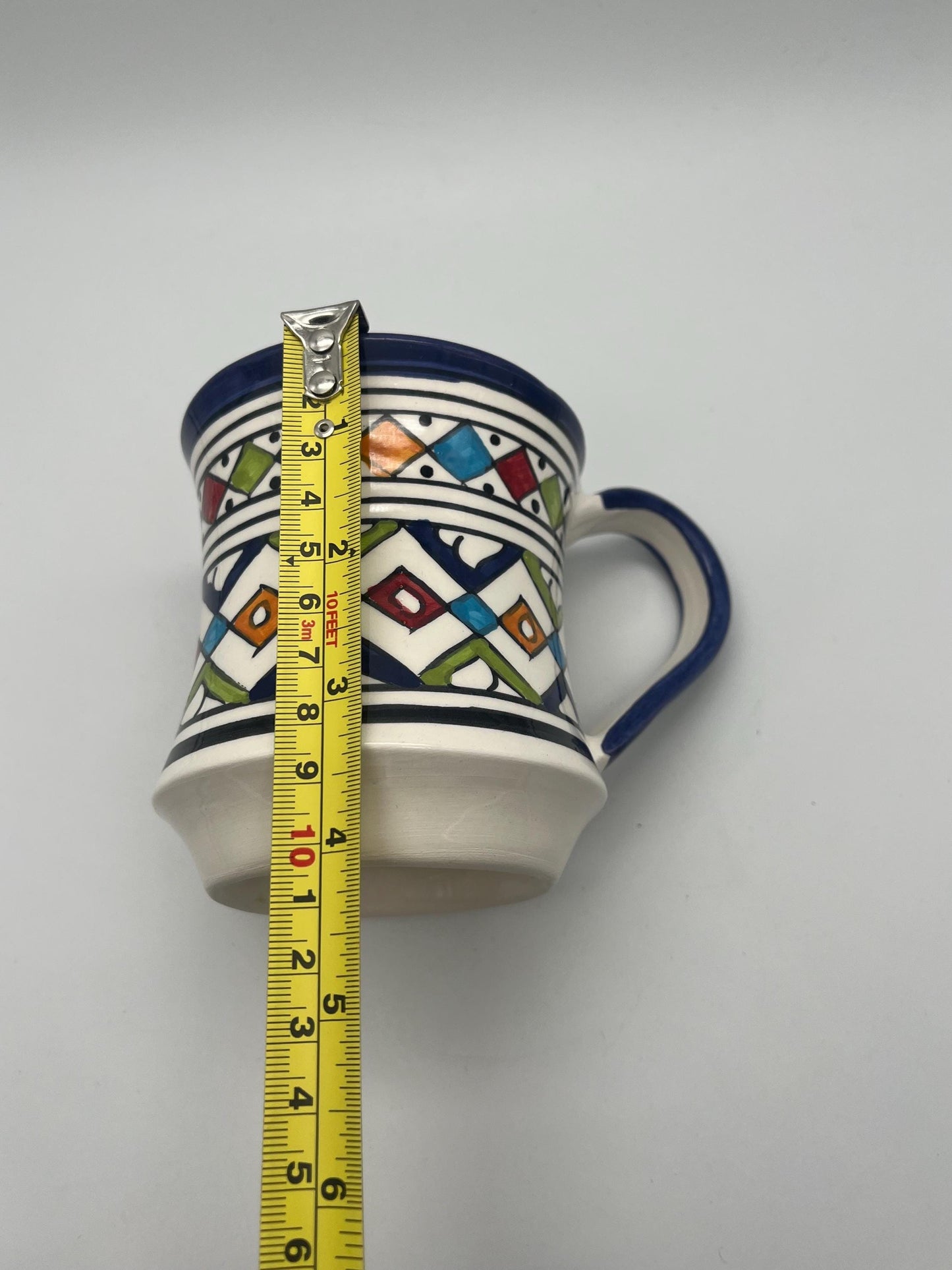 Moroccan Beldi Mug, Handmade, Boho Ceramic Tea Mug from Morocco