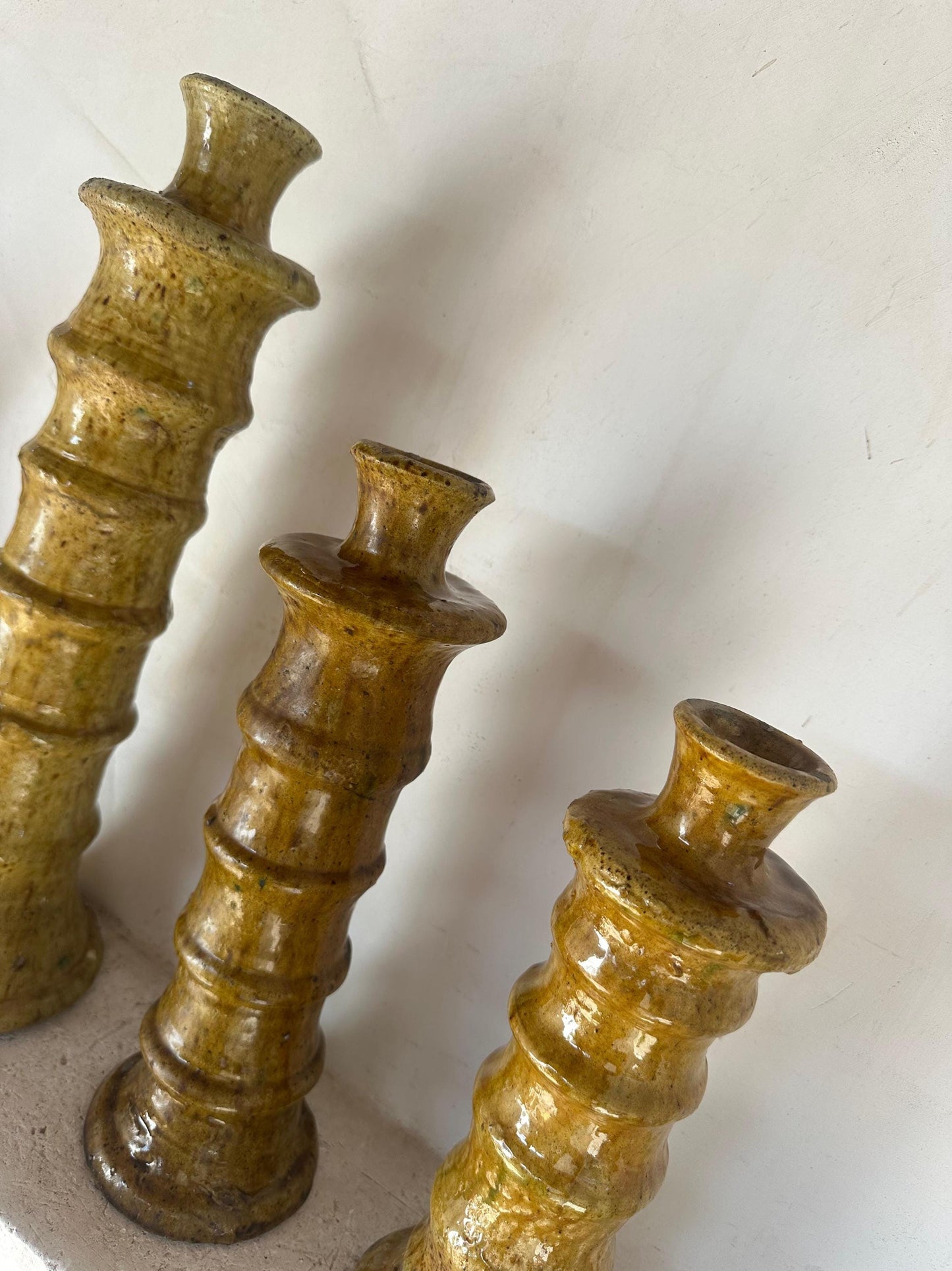 Yellow Tamegroute Candle Holder, Handmade Candle