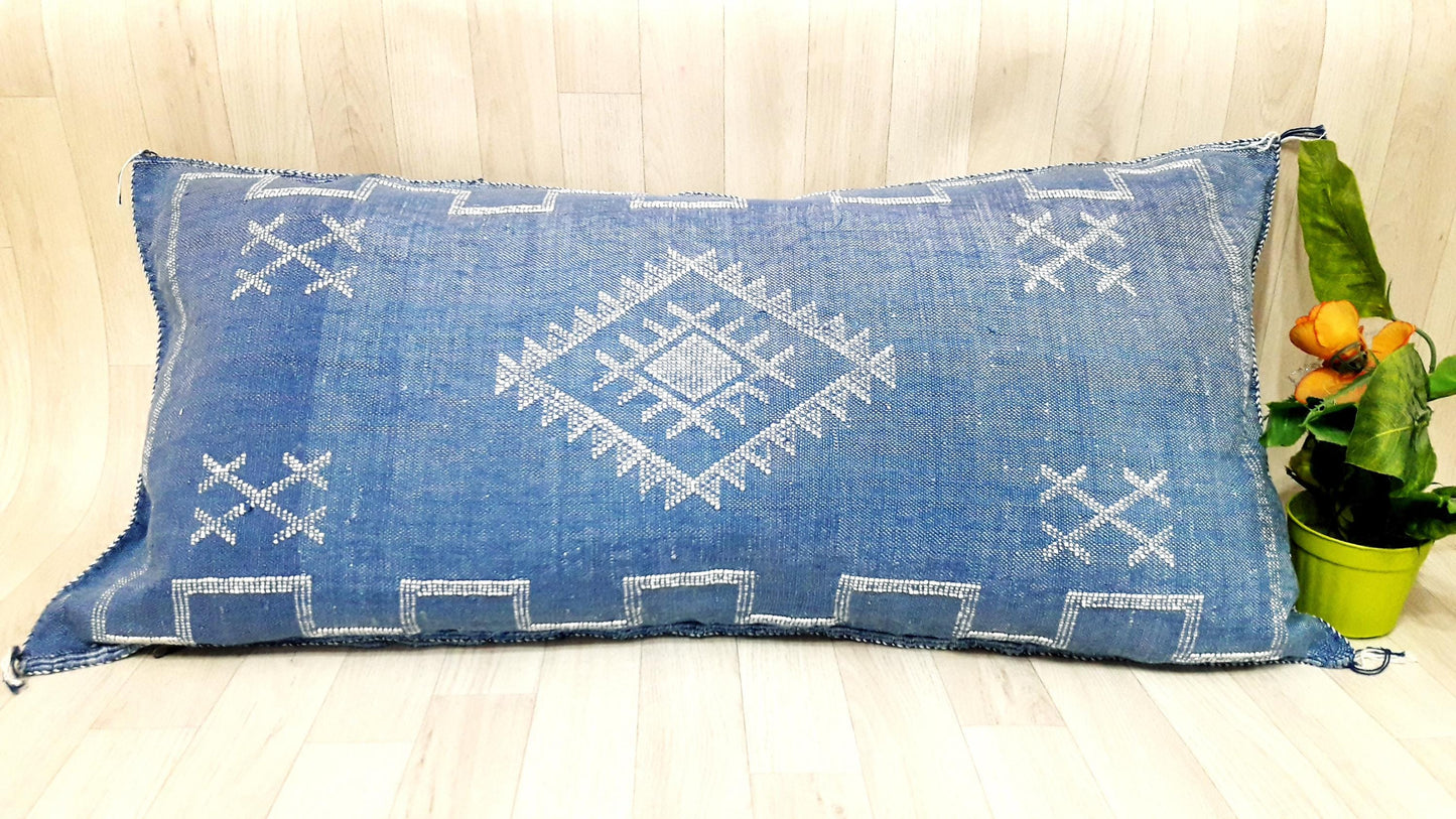 Cactus Silk Pillow Cover, Moroccan Boho Throw Pillow ,Hand Woven Berber Pillow, Sabra Cactus Silk Cushion Cover,Pillow,Cushion