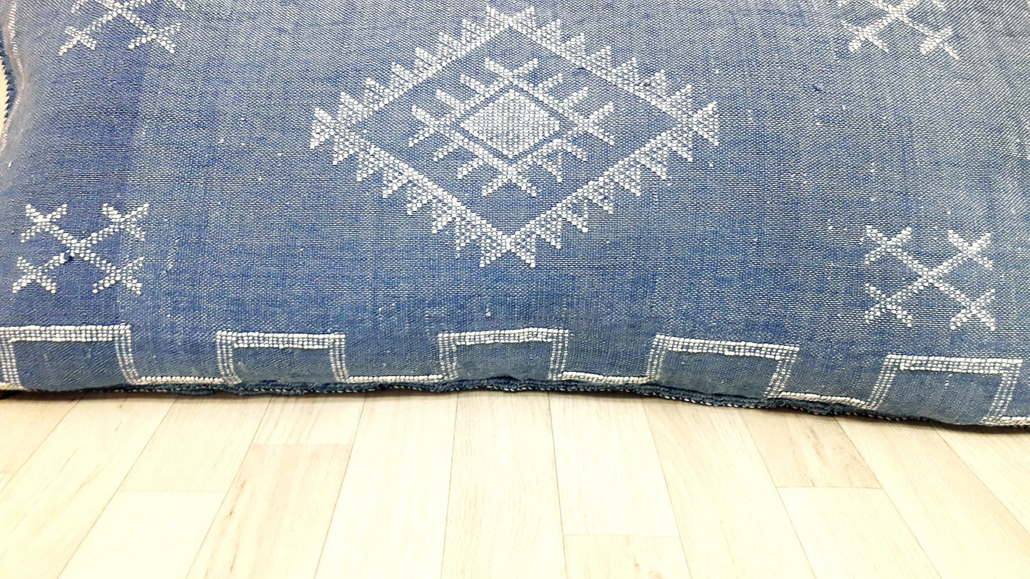 Cactus Silk Pillow Cover, Moroccan Boho Throw Pillow ,Hand Woven Berber Pillow, Sabra Cactus Silk Cushion Cover,Pillow,Cushion