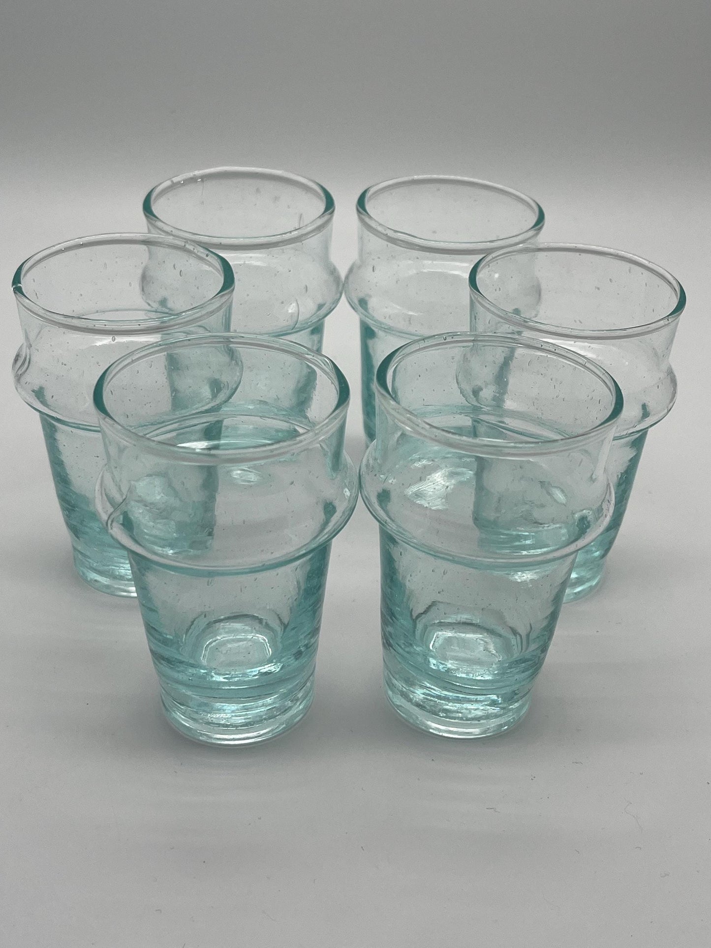 Handmade Moroccan Tea Glass, Set of 6 Beldi Glasses, Unique Kitchen Tea Cups, Clear Glass Mugs, High Quality Kitchen Accessories,