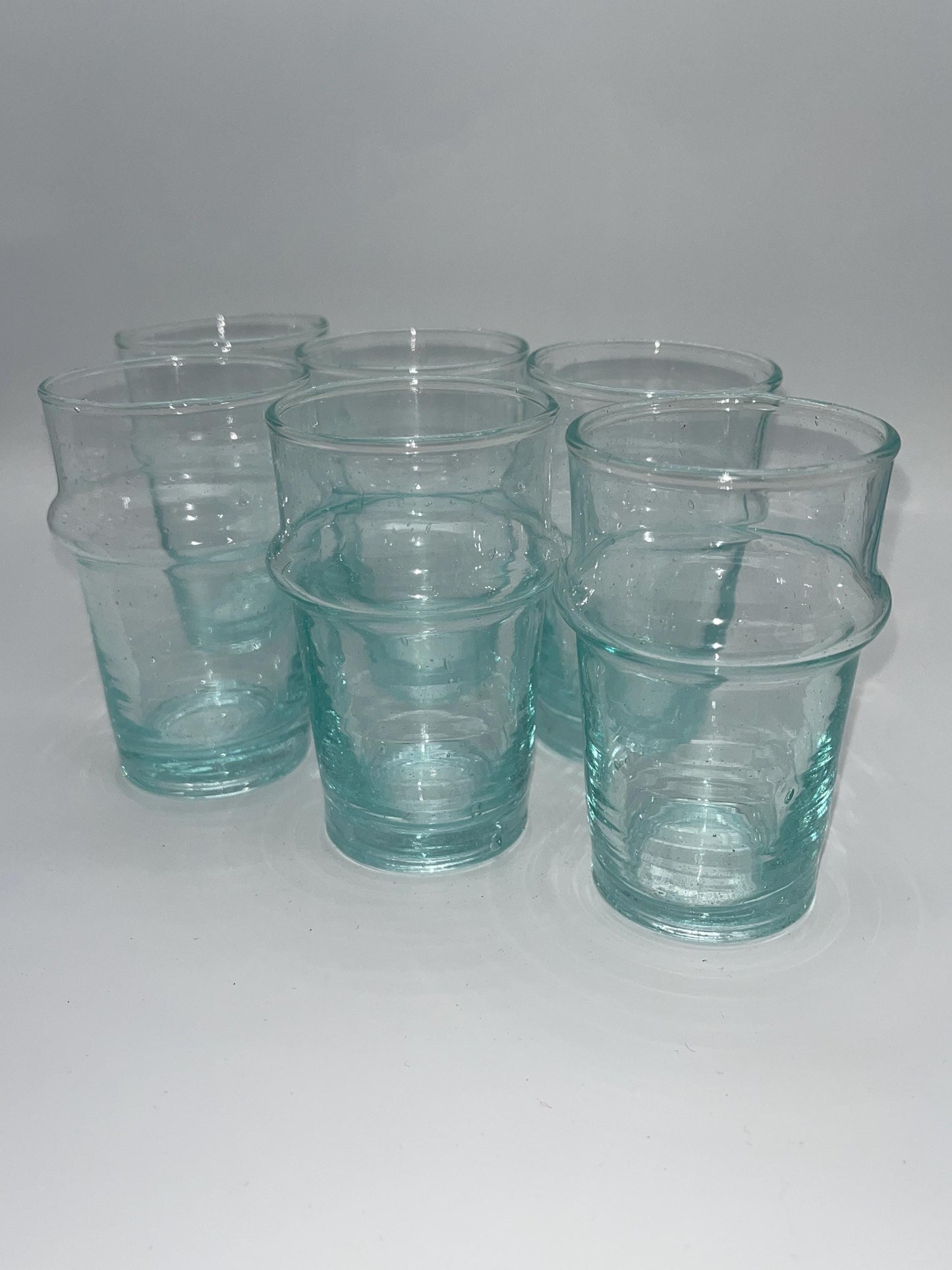 Handmade Moroccan Tea Glass, Set of 6 Beldi Glasses, Unique Kitchen Tea Cups, Clear Glass Mugs, High Quality Kitchen Accessories,