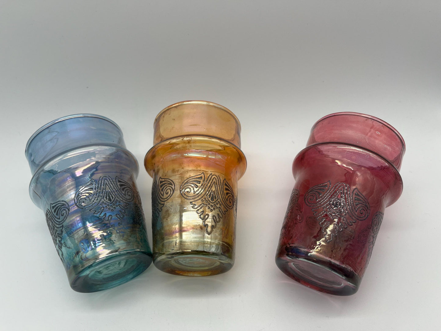12 Colorful Moroccan Beldi Glasses, Handmade from Moroccan Craftsmanship