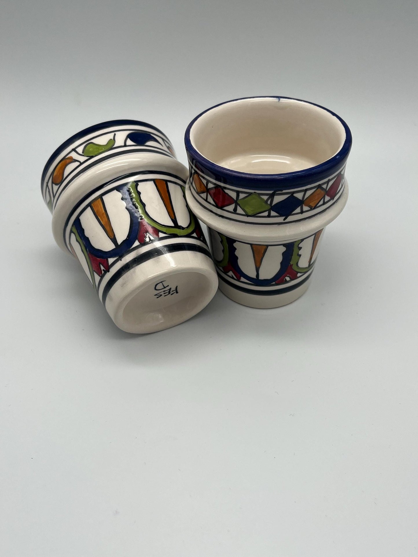 Moroccan Beldi Mug, Handmade, Boho Ceramic Tea Mug from Morocco 8 Cm