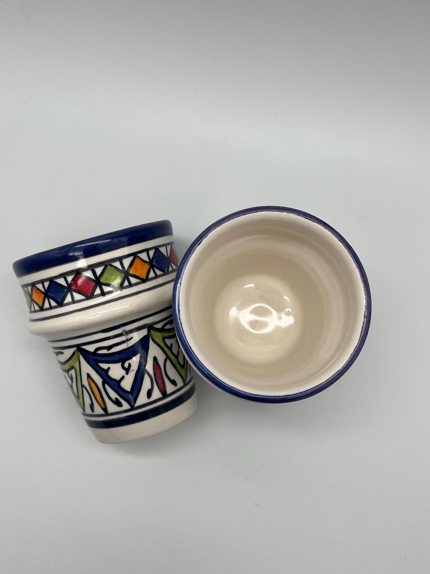 Moroccan Beldi Mug, Handmade, Boho Ceramic Tea Mug from Morocco 8 Cm