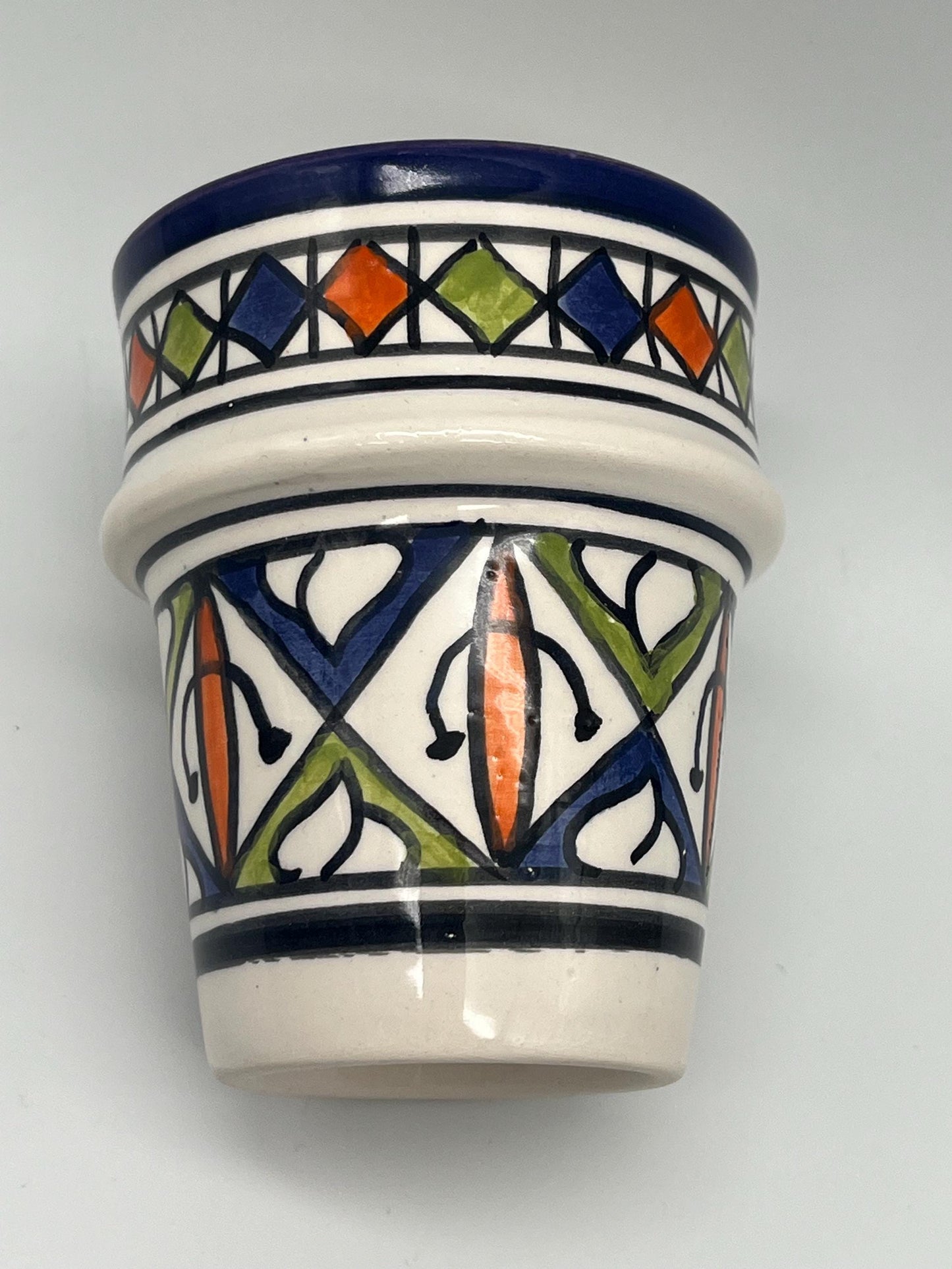 Moroccan Beldi Mug, Handmade, Boho Ceramic Tea Mug from Morocco 8 Cm