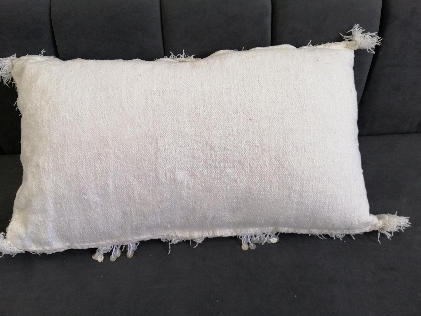 Gorgeous Moroccan Pillows Handmade Cushion Shaggy Berber Pillows Moroccan Sofa White Pillow