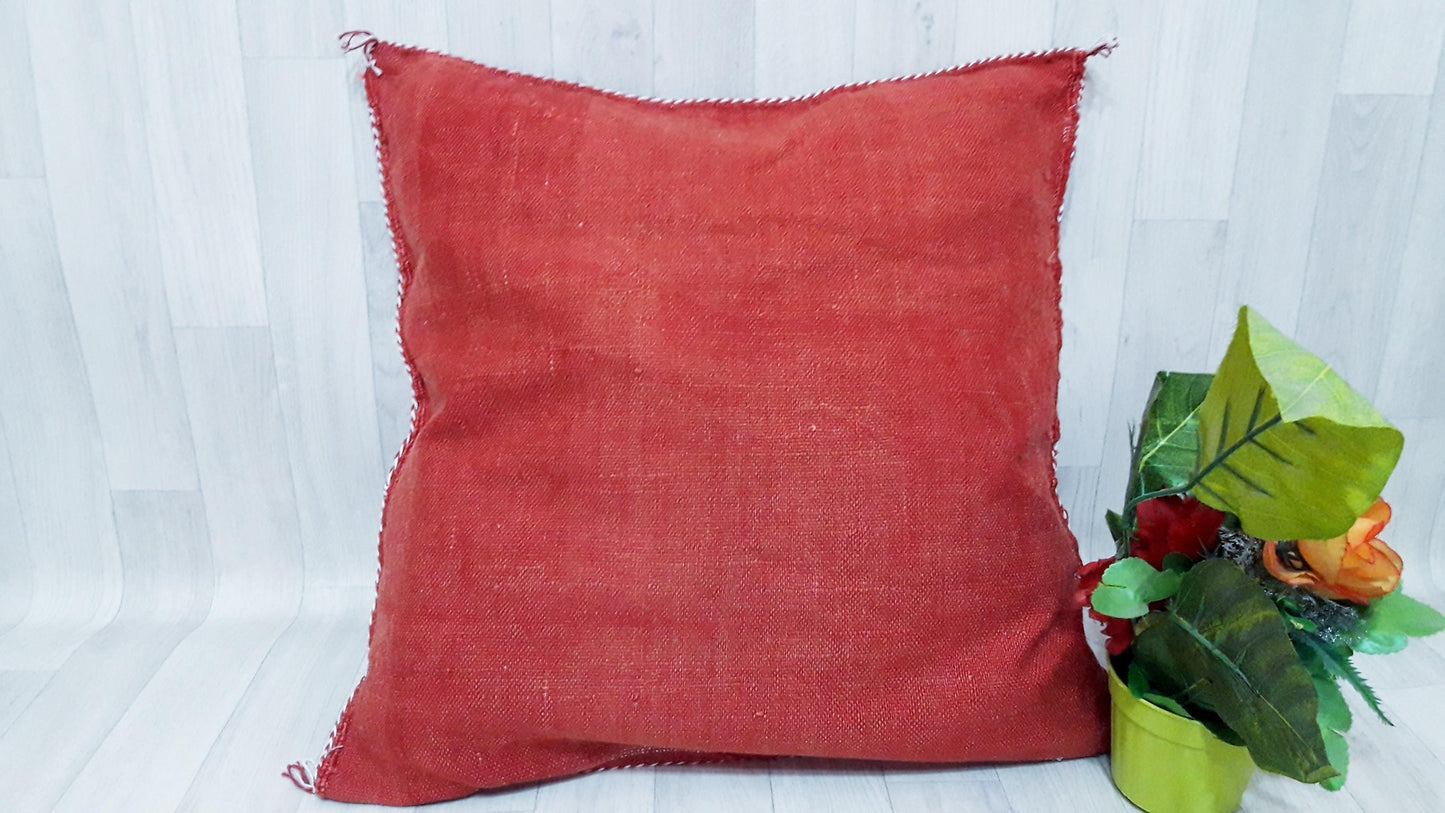 Red/Orange Cactus Silk Pillow Cover, Moroccan Sabra Cushion Cover , Boho Cushion, Sabra Cactus Silk Cushion,Home Decor
