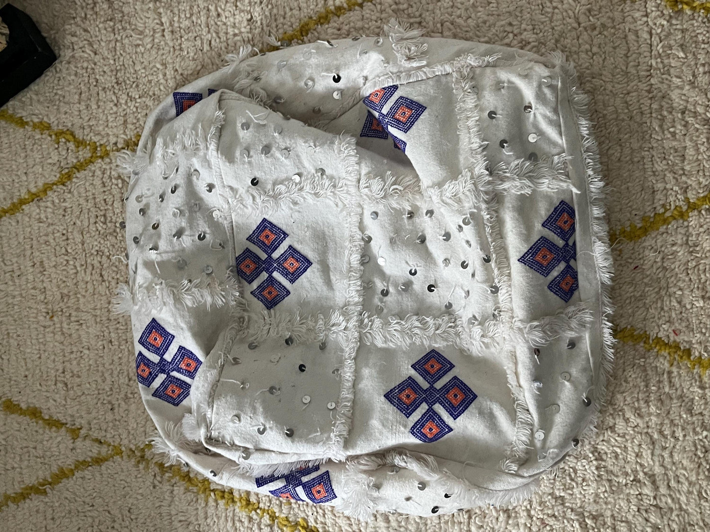 Berber Cushion Cover - Ottoman Pouf - Square Pouf - Ottoman Cushion Cover - Ottoman Pouf - Moroccan Decor - Vintage Kilim